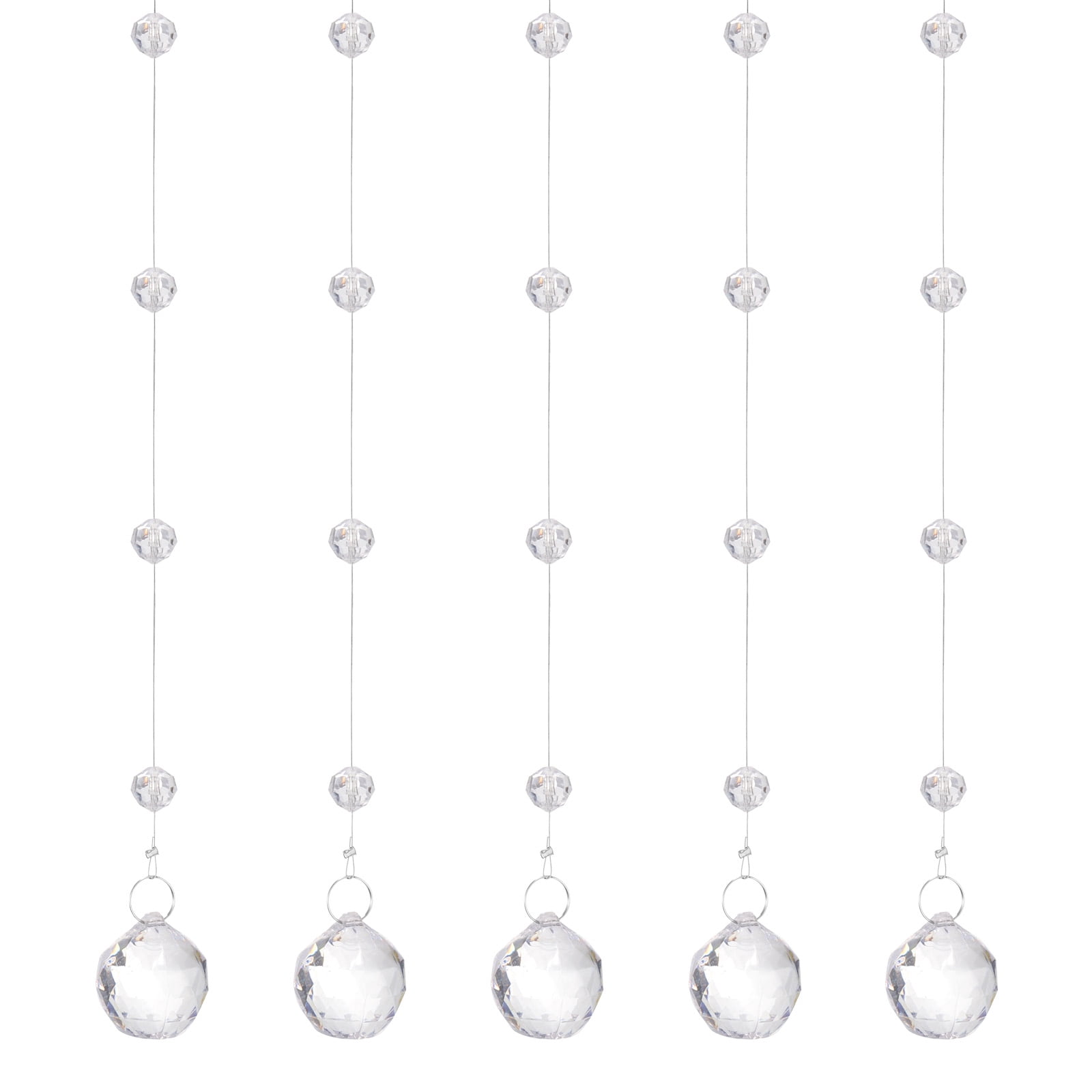 Unique Bargains Acrylic Crystal Garland Strands Clear Beads Wedding Craft 1.97ft