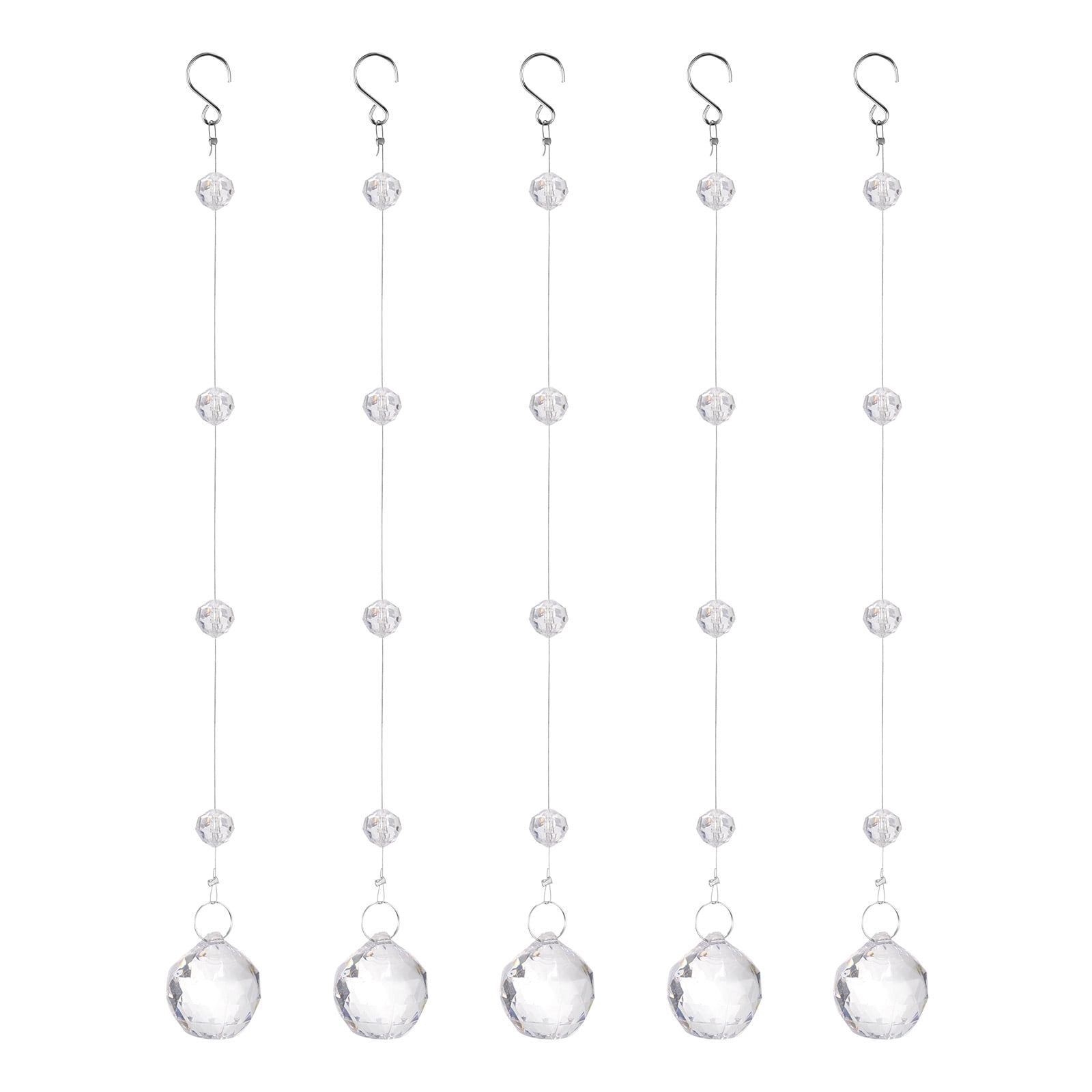 Unique Bargains Acrylic Crystal Garland Strands Clear Crystal Beads Decor 0.98ft