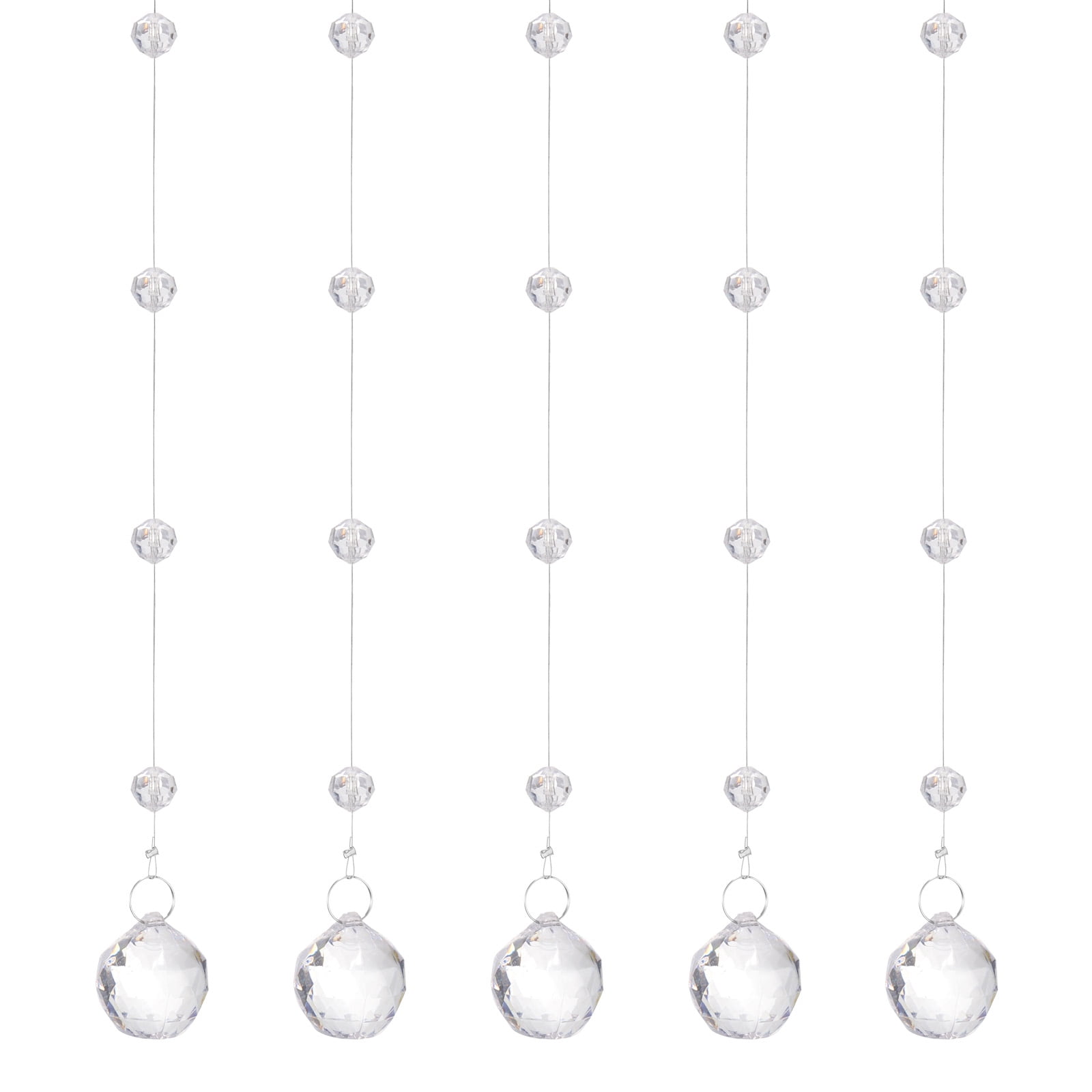 Unique Bargains Acrylic Crystal Garland Strands Clear Crystal Beads Decor 6.56ft