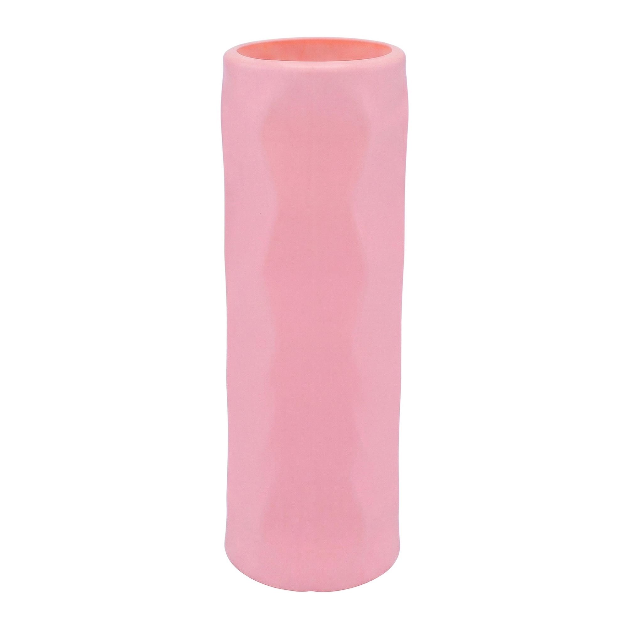 Unique Bargains Acrylic Cylinder Tall Vase Bud Vase Pink 2.8"L x 2.8"W x 7.9"H