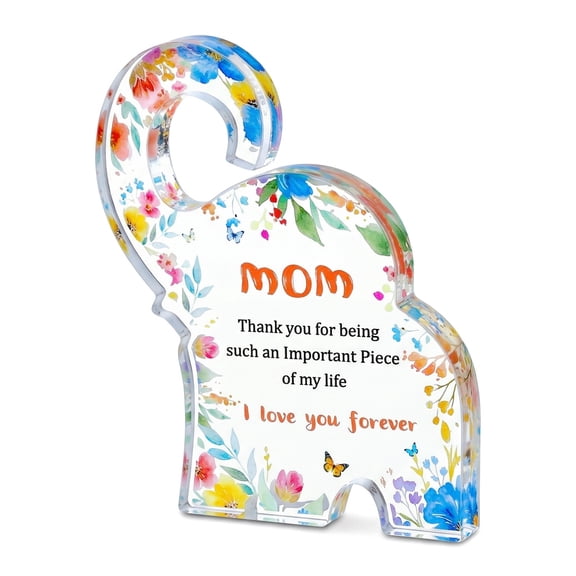 Unique Bargains Extra Thick Acrylic Desk Sign Gift Square Keepsake Plaque Elephant Shape 3.5"