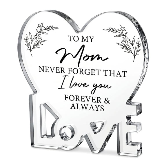 Unique Bargains Extra Thick Acrylic Desk Sign Gift Square Keepsake Plaque White Heart Shape 3.5"