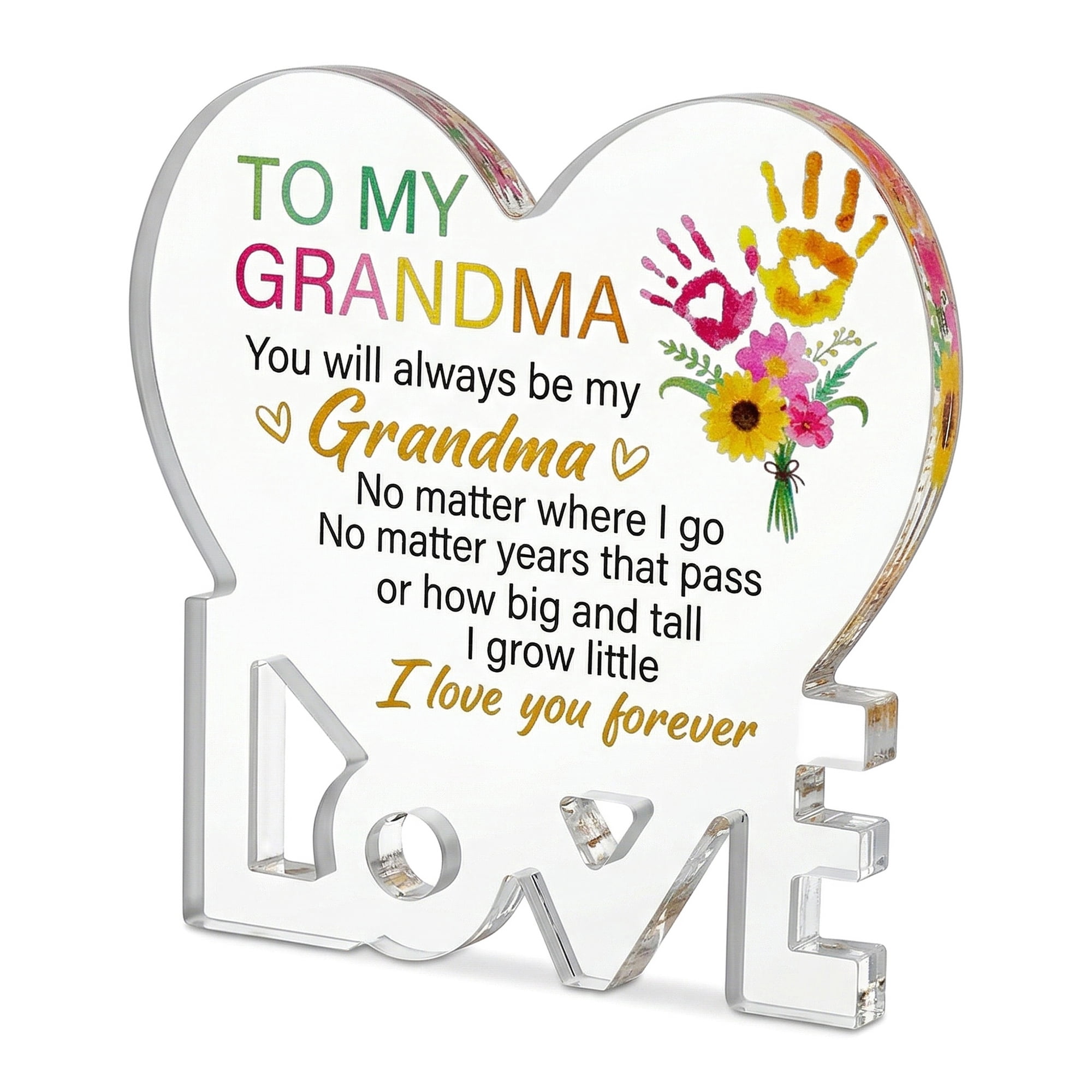 Unique Bargains Extra Thick Acrylic Desk Sign Gift Square Keepsake Plaque Yellow Heart Shape 3.5"