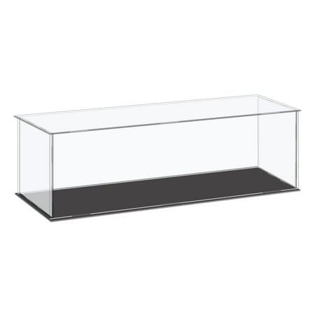 Uxcell Acrylic Display Case Plastic Box Cube Storage Box Clear Small Assemble Dustproof Showcase 14.1x4.3x4.1" for Collectibles Items