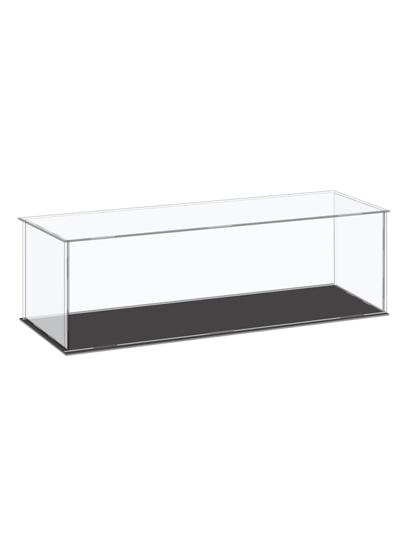 Acrylic Display Case Plastic Box Cube Storage Box Clear Small Assemble Dustproof Showcase 14.1x4.3x4.1" for Collectibles Items