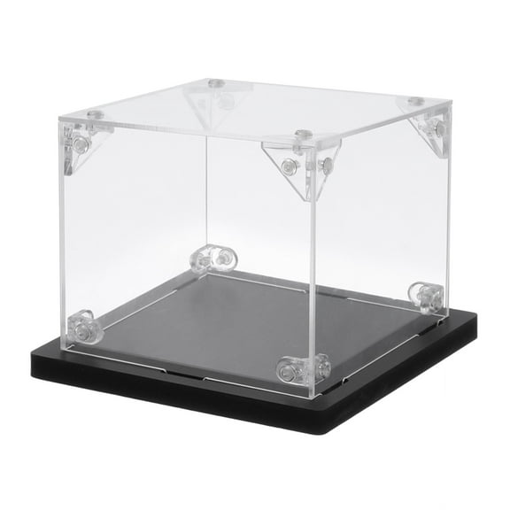 Unique Bargains Acrylic Display Cases Display Box Assemble Dustproof Box 4''x4''x4''