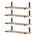 thumbnail image 1 of Unique Bargains Acrylic Floating Shelves for Wall Bathroom Kitchen Light Brown 15.7"x5.9", 1 of 7