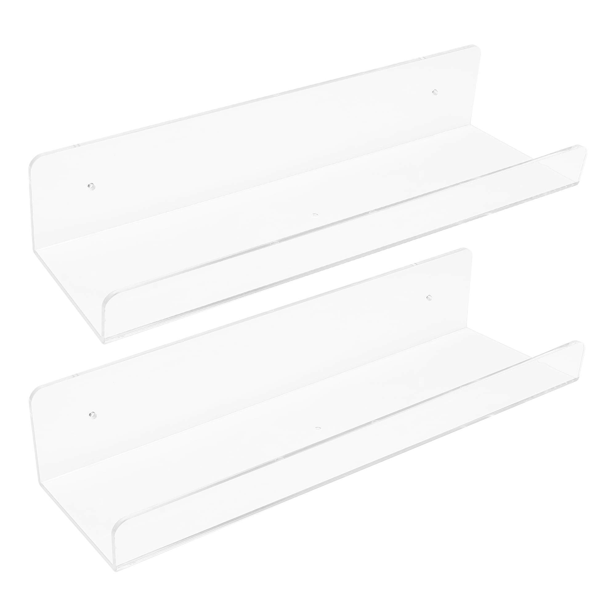 Unique Bargains Acrylic Floating Shelves for Wall Bathroom Living Room Kitchen Clear 2