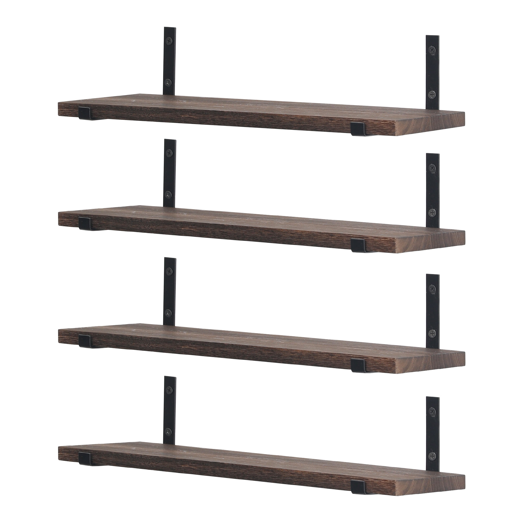 Unique Bargains Acrylic Floating Shelves for Wall Bathroom Living Room Kitchen Dark Brown 15.7*5.9in