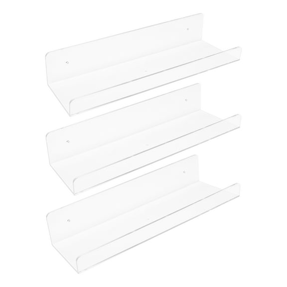 Unique Bargains Acrylic Floating Shelves for Wall Clear Acrylic Shelves Wall Display Shelf Clear 3