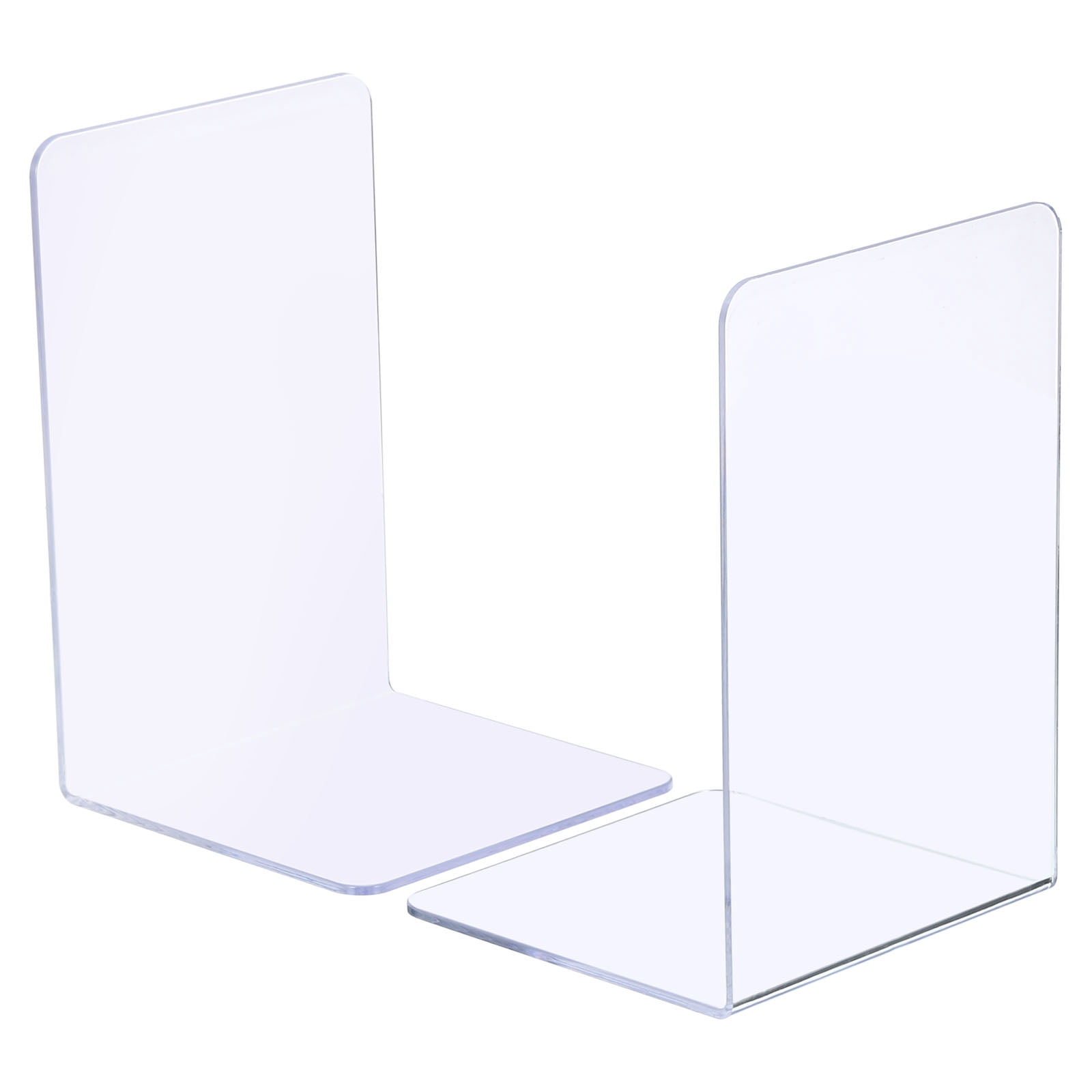 Unique Bargains Acrylic L-shaped Book Ends for Desktop Bookshelf Organizer 2Pcs Clear