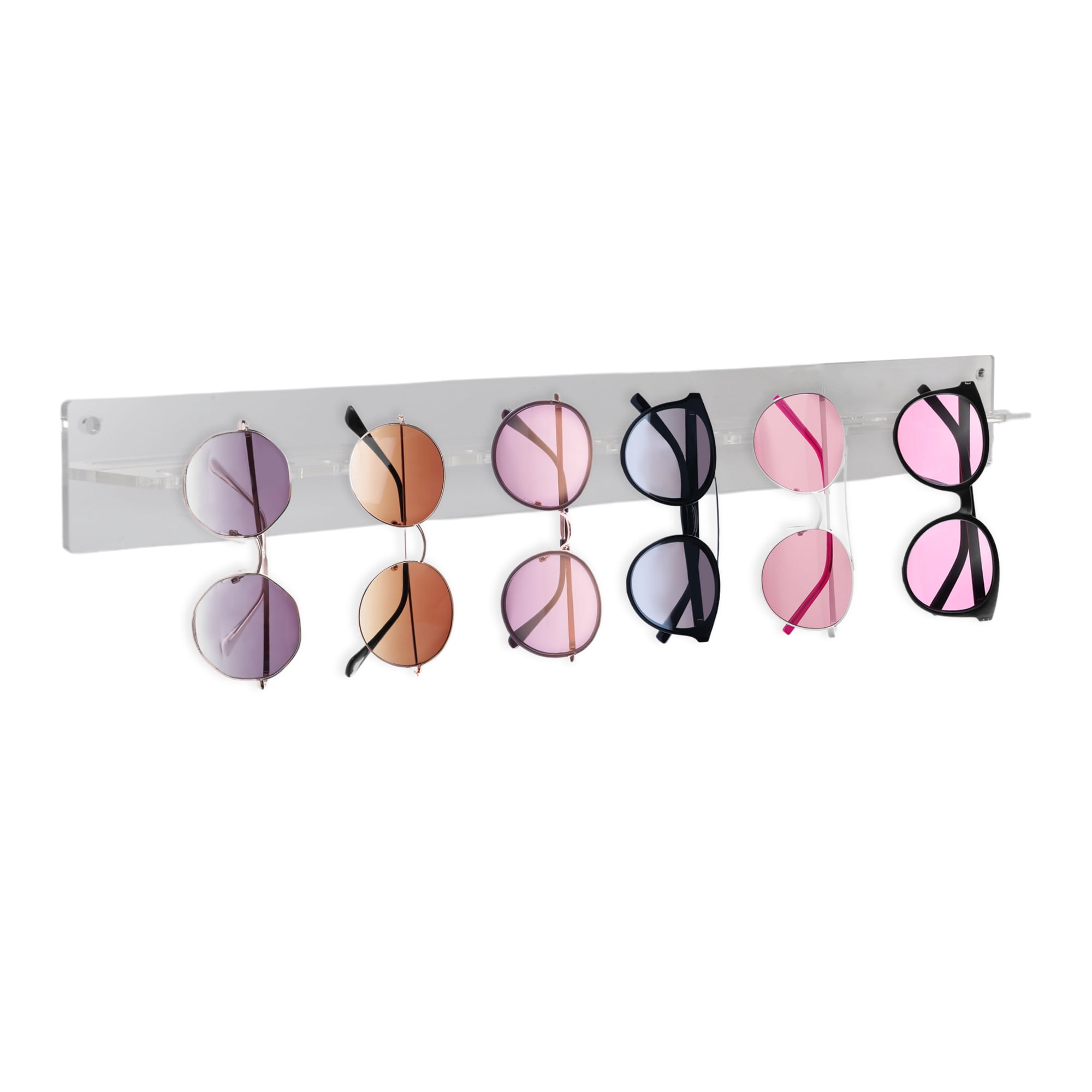 Unique Bargains Acrylic Sunglasses Organizer Wall Mounted Eyeglasses Holder