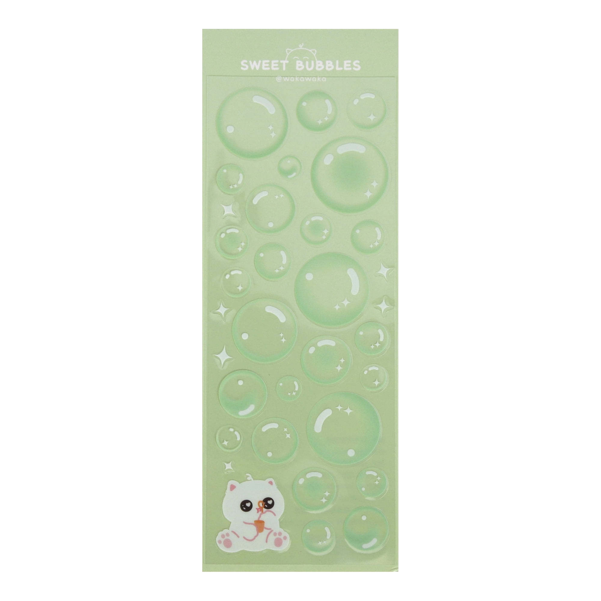 Unique Bargains Adhesive Cute Multi-Purpose Decorations Mixed Color Stickers Green