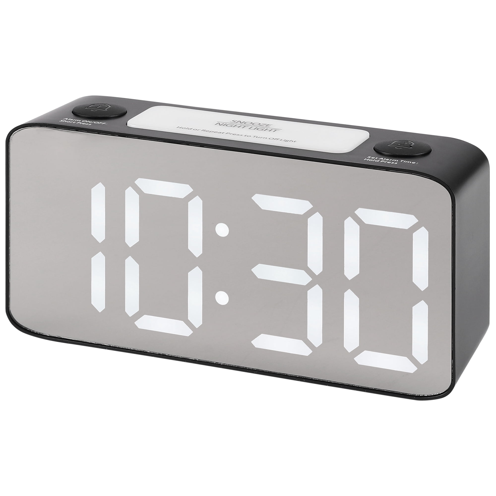 Unique Bargains Adjustable Brightness Digital Alarm Clock Black 6.5"L x 1.77"W x 3.14"H