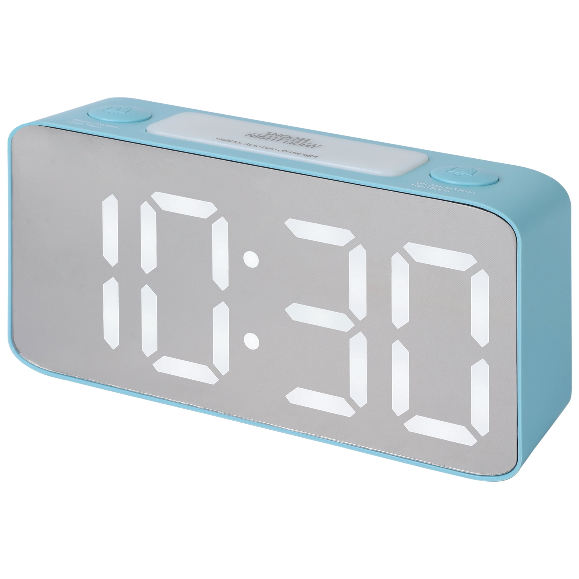 Unique Bargains Adjustable Brightness Digital Alarm Clock Blue 6.5"L x 1.77"W x 3.14"H