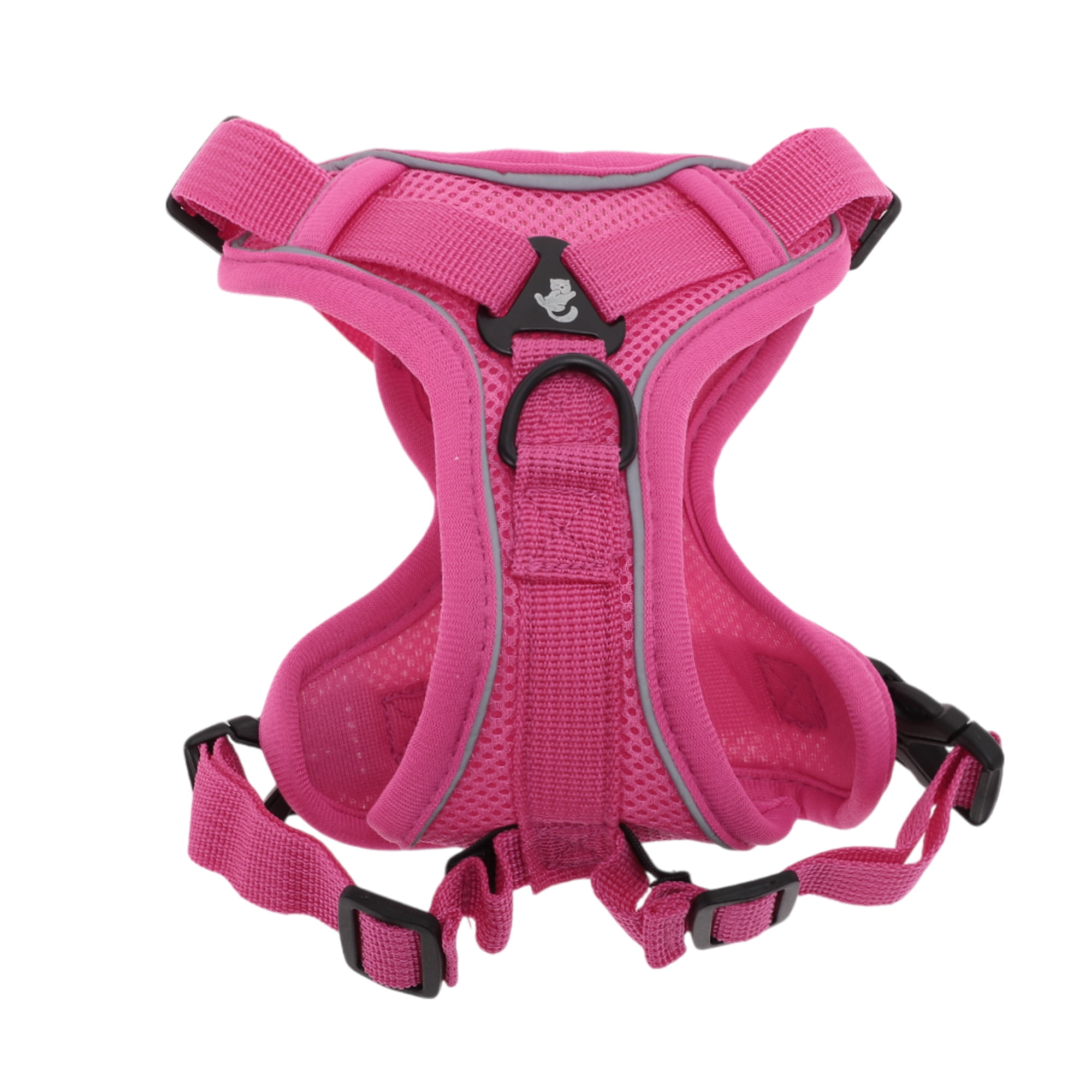 Unique Bargains Adjustable Cat Harness Leash Set With Reflective Strips Rose Red S
