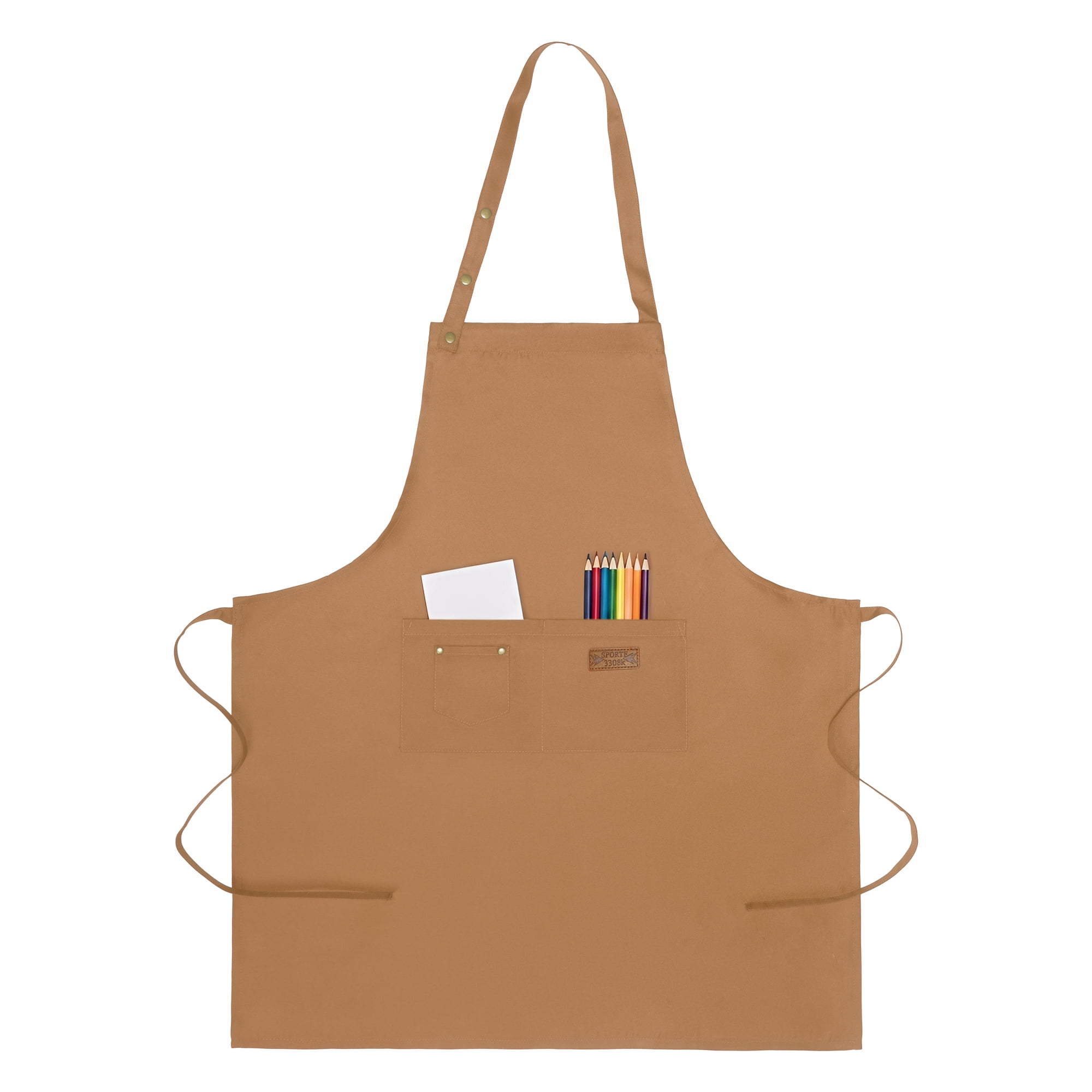 Unique Bargains Adjustable Cooking with Spacious Pockets Brown