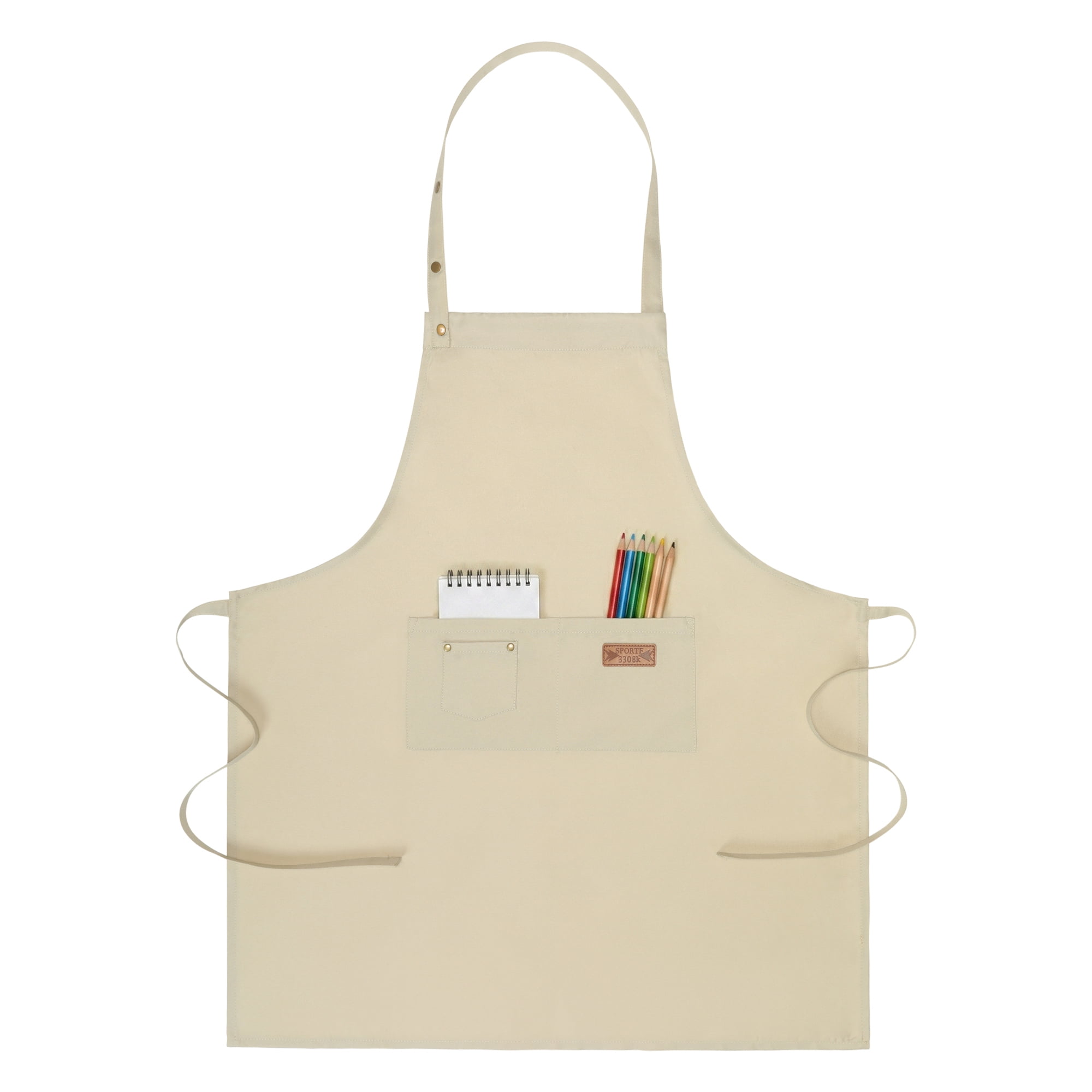 Unique Bargains Adjustable Cooking with Spacious Pockets Cream