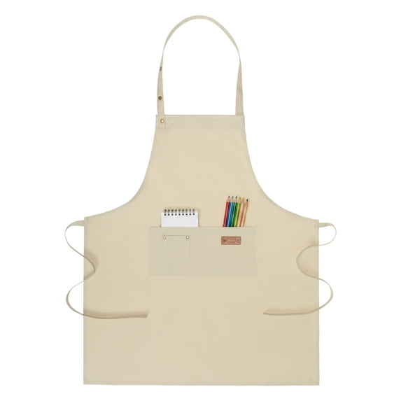 Unique Bargains Adjustable Cooking with Spacious Pockets Cream