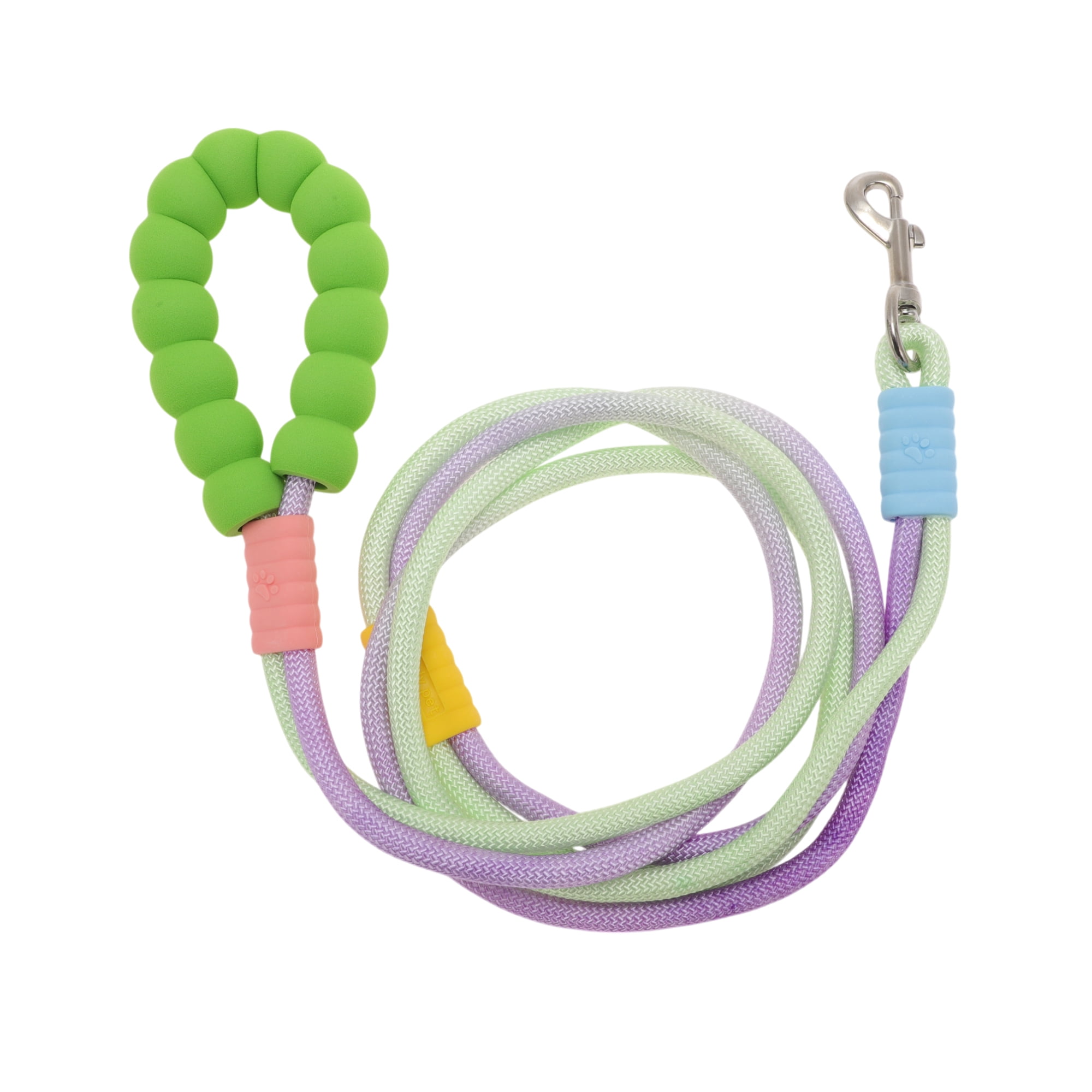 Unique Bargains Adjustable Crossbody Waist Leash Hands Free Dog Leash Green Purple