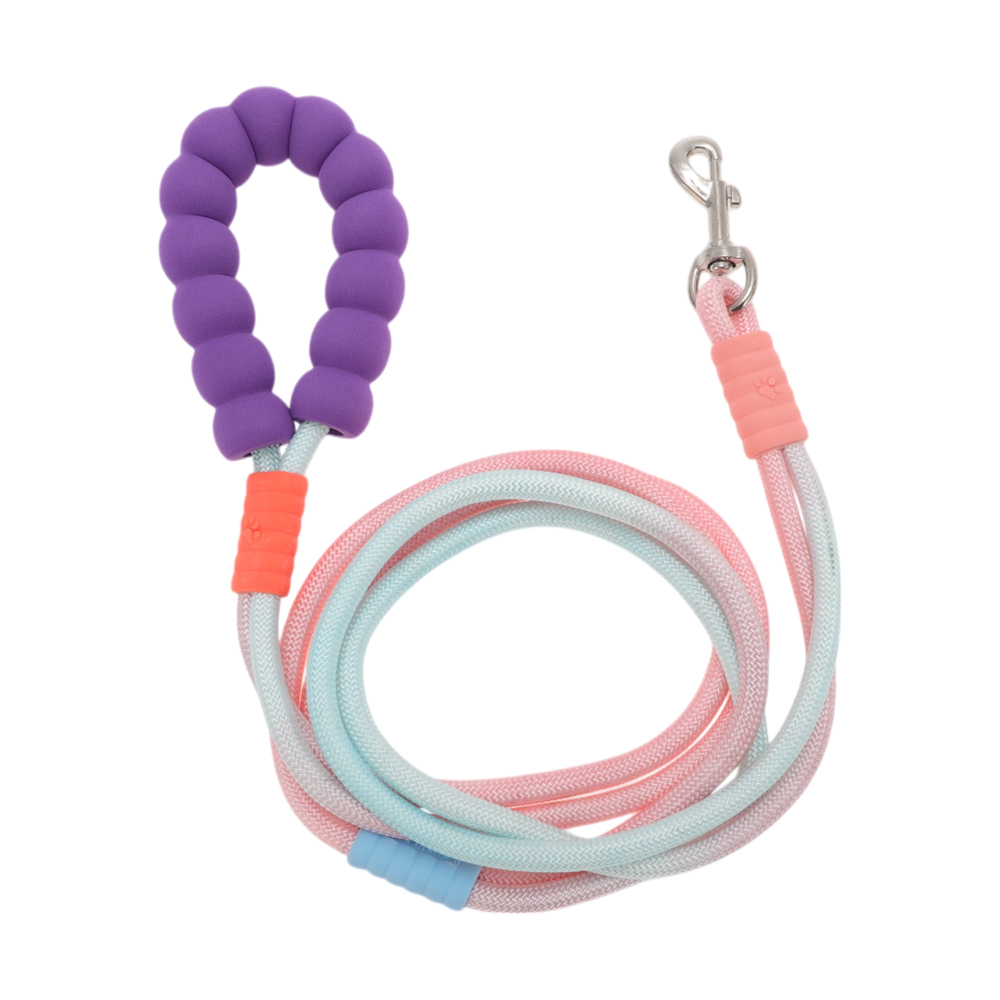 Unique Bargains Adjustable Crossbody Waist Leash Hands Free Dog Leash Yellow Pink Blue