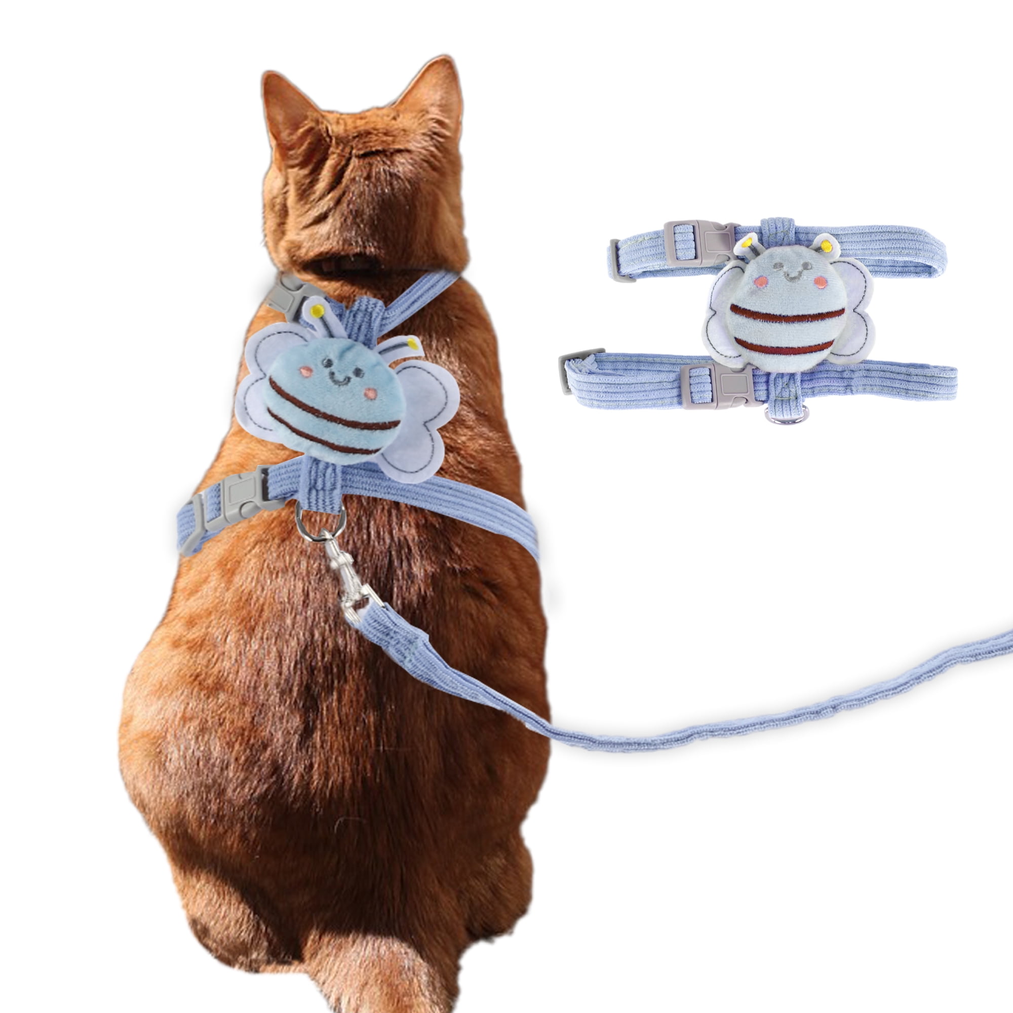 Unique Bargains Adjustable Easy Control Dog Vest Cat Harness and Leash Set Blue S