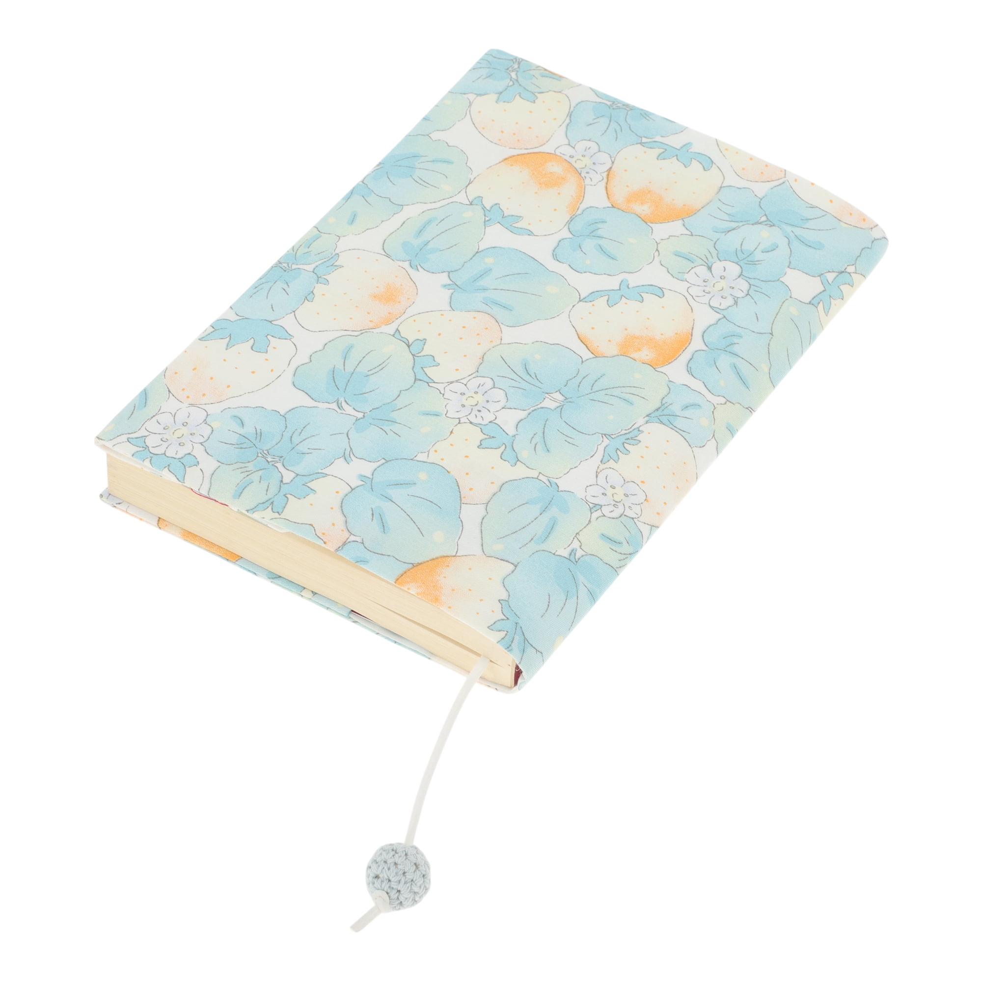 Unique Bargains Adjustable Fabric Book Cover for A5 Size Strawberries Light Blue