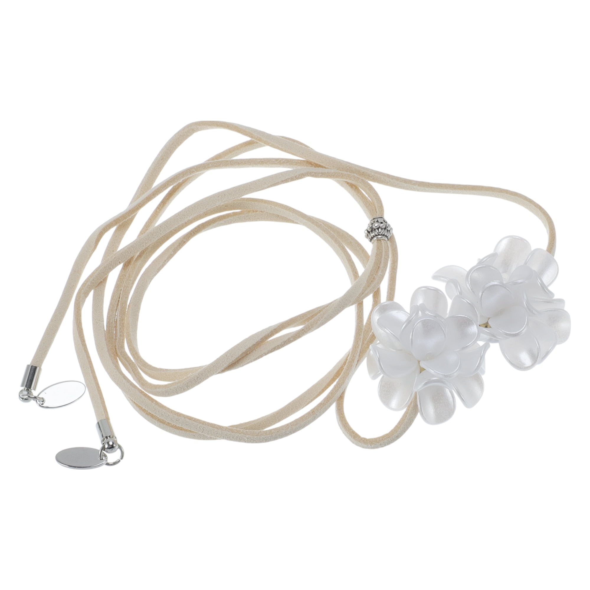 Unique Bargains Adjustable Flower Straps Choker Lacquer White [Adjustable Flower Straps]