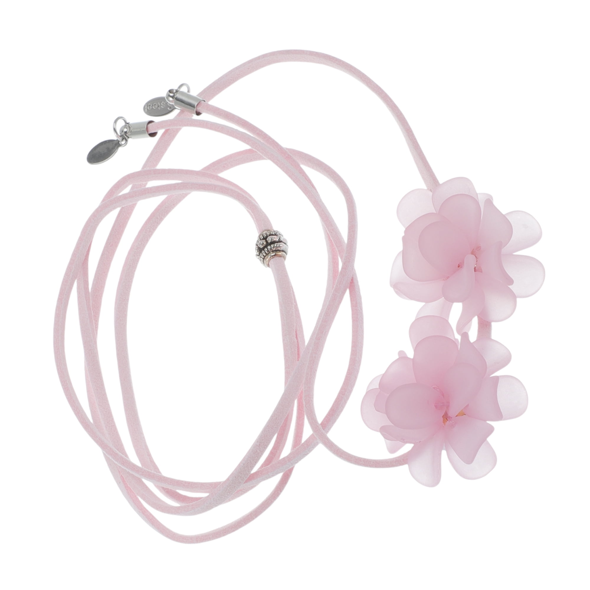 Unique Bargains Adjustable Flower Straps Choker Pink [Adjustable Frosted Flower Straps]