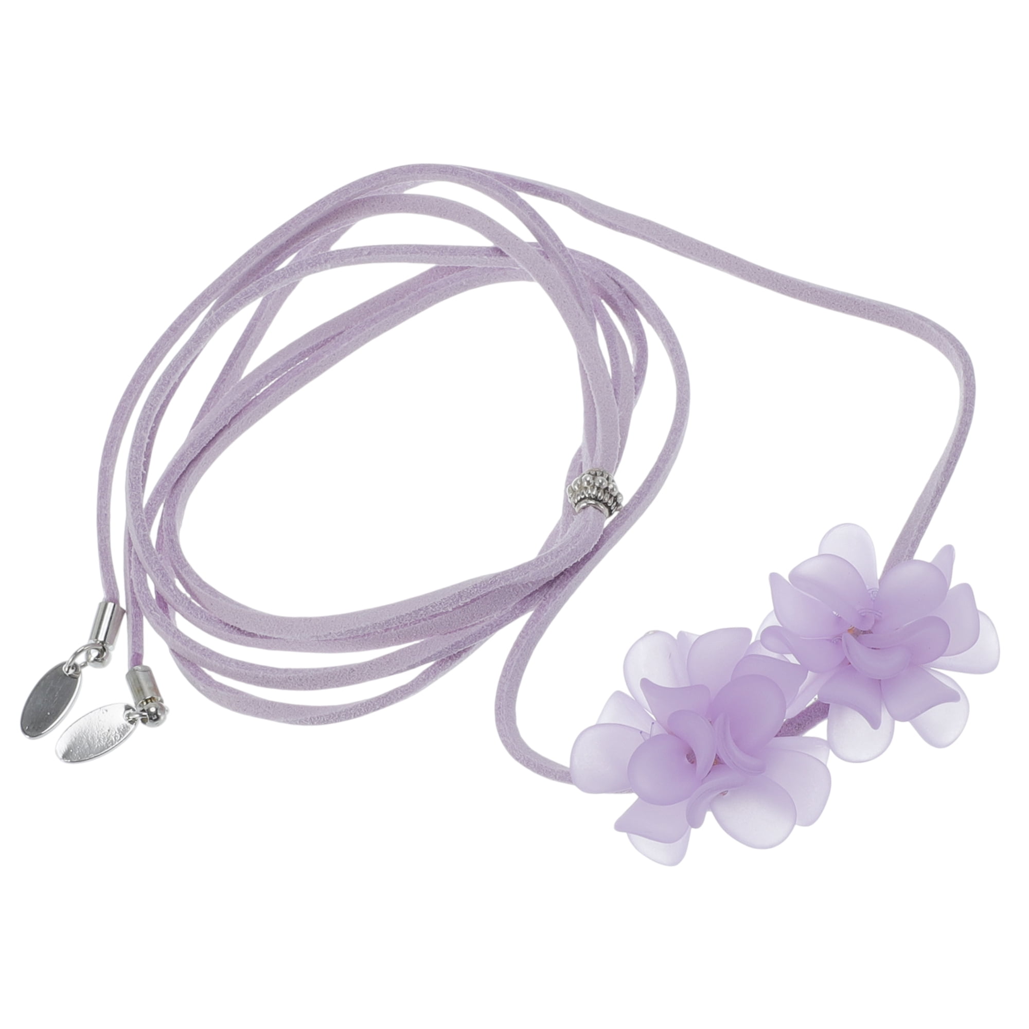 Unique Bargains Adjustable Flower Straps Choker Purple [Adjustable Frosted Flower Straps]