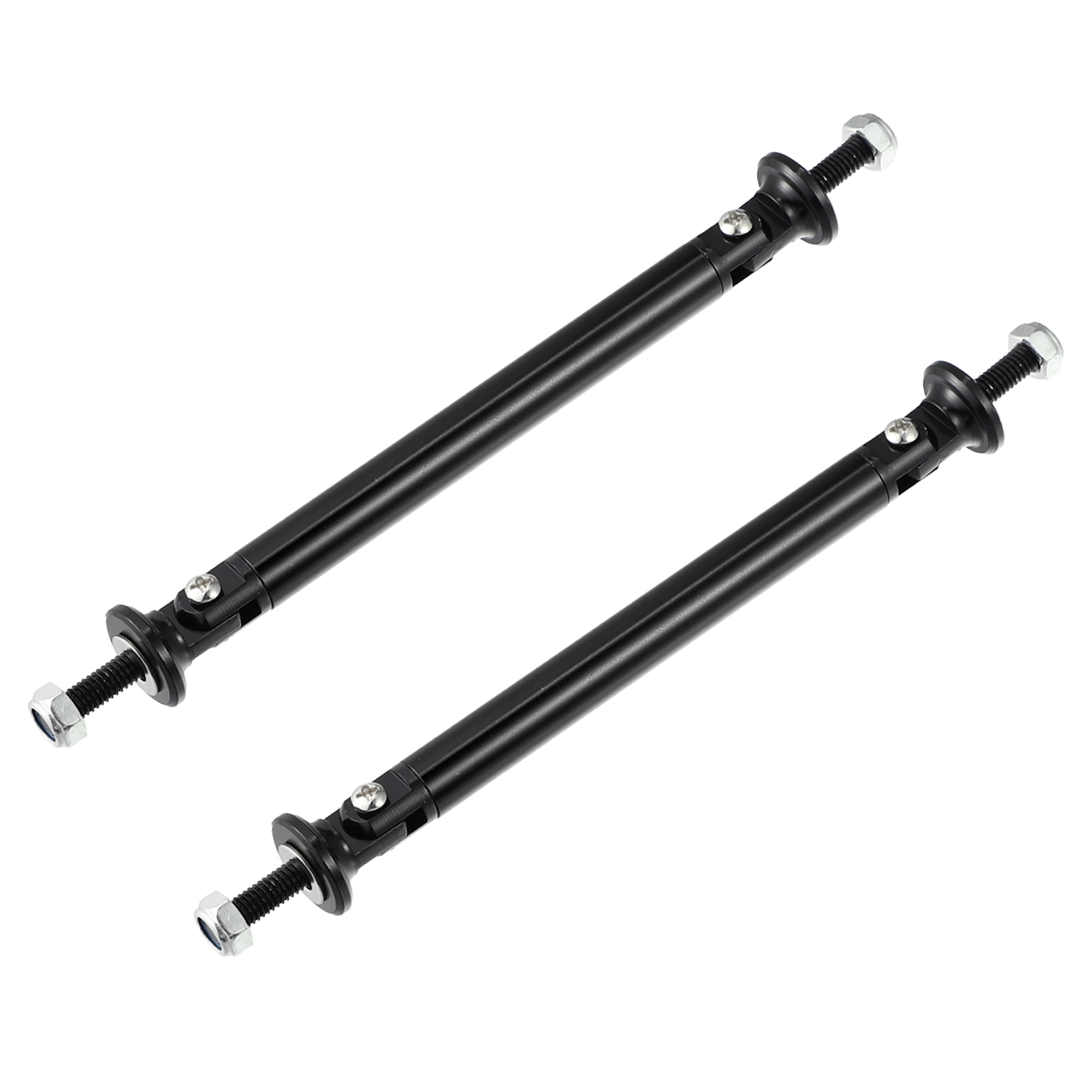 Unique Bargains Adjustable Front Rear Bumper Lip Splitter Strut Rods Black