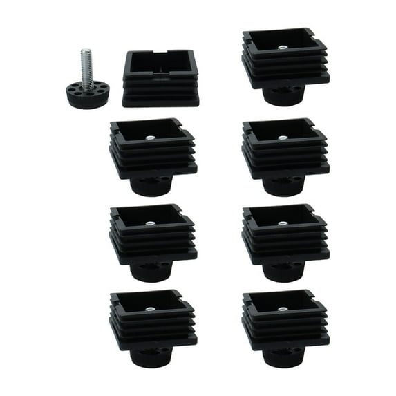 Unique Bargains Adjustable Leveling Feet 50 x 50mm Square Insert Furniture Glide 8 Sets