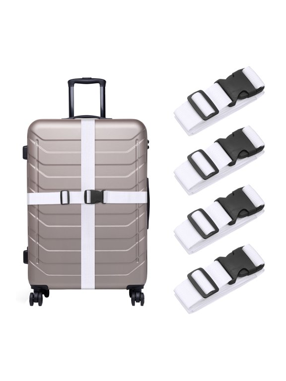 Adjustable Luggage Straps Suitcases Travel Bag Connector White