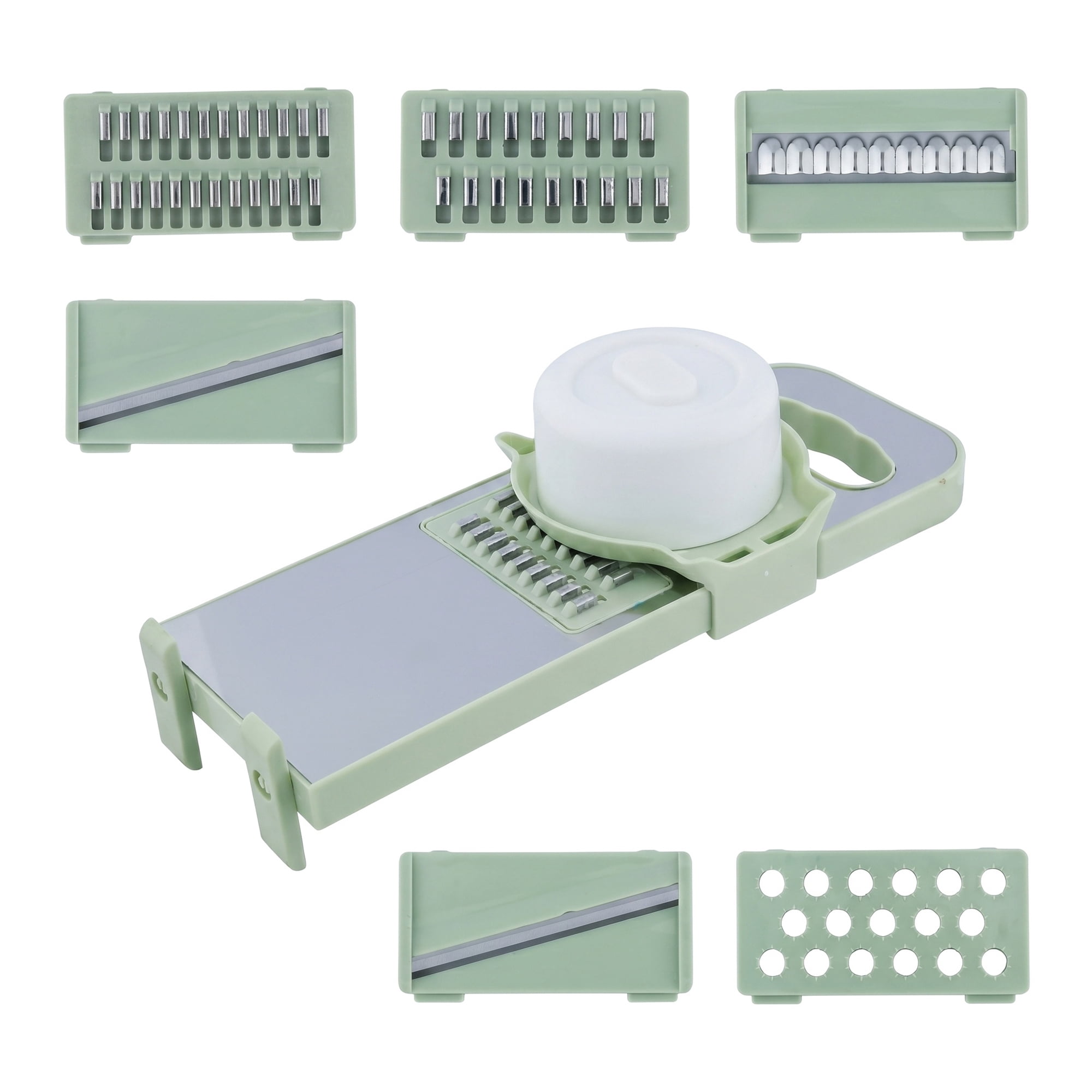 Unique Bargains Adjustable Mandoline Slicer with Chopping for Cooking 6 in 1(C) 11x4.3in