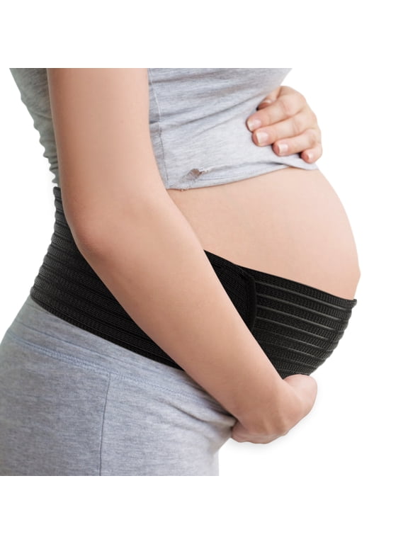 Pregnancy Belly Band Maternity Support Belly Bands for Pregnant Women Breathable Ergonomic Adjustable Belly Support Bands Medium Black