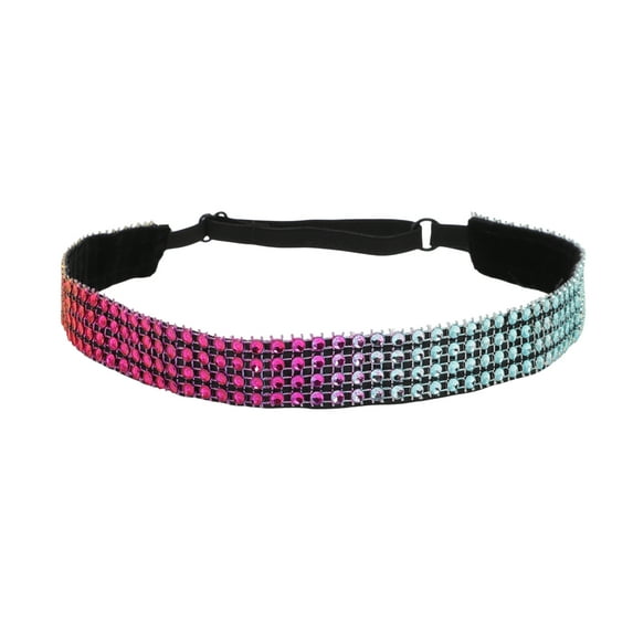 Unique Bargains Adjustable Rhinestone Headbands for Women 1 Pc Colorful