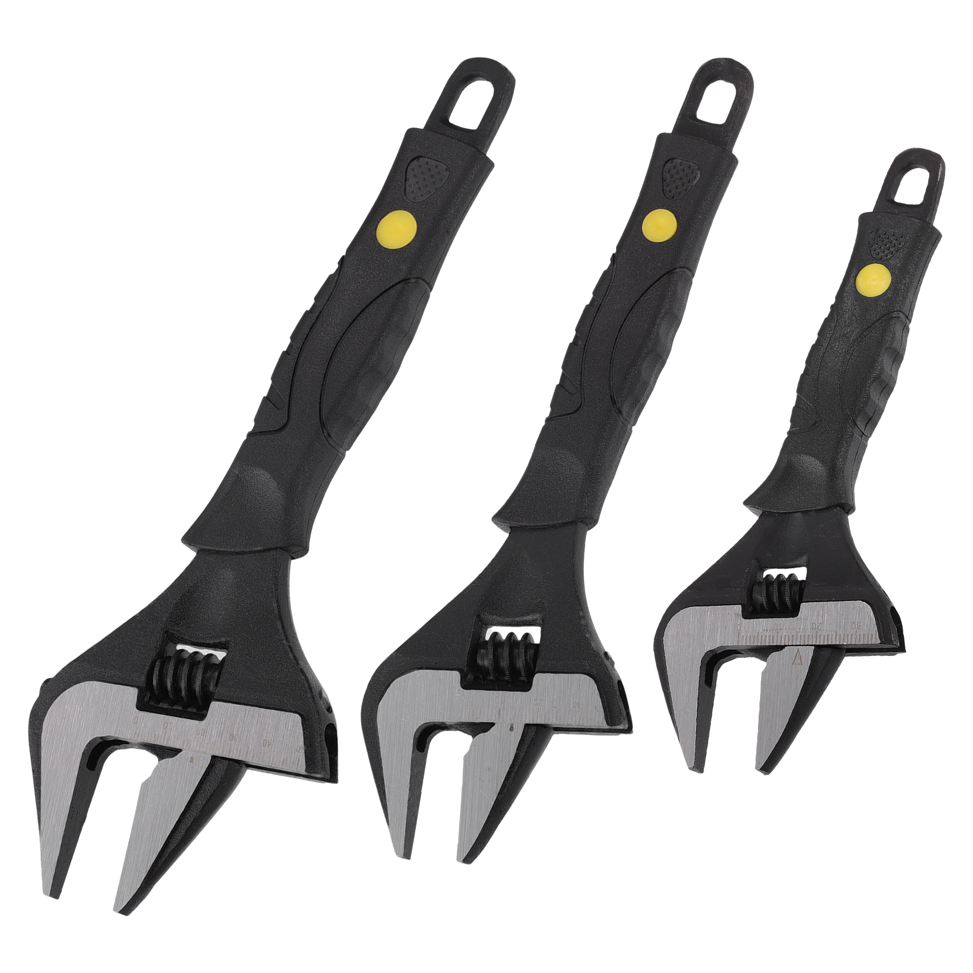 Unique Bargains Adjustable Spanner Opening Wrench Automotive Tool Set 6" 8" and 10" Size Max Jaw Width 34mm 36mm 50mm