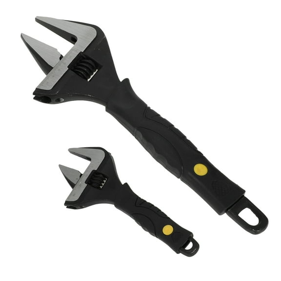 Unique Bargains Adjustable Spanner Wide Opening Wrench Automotive Tool Set 6" and 12" Size Max Jaw Width 34mm and 60mm