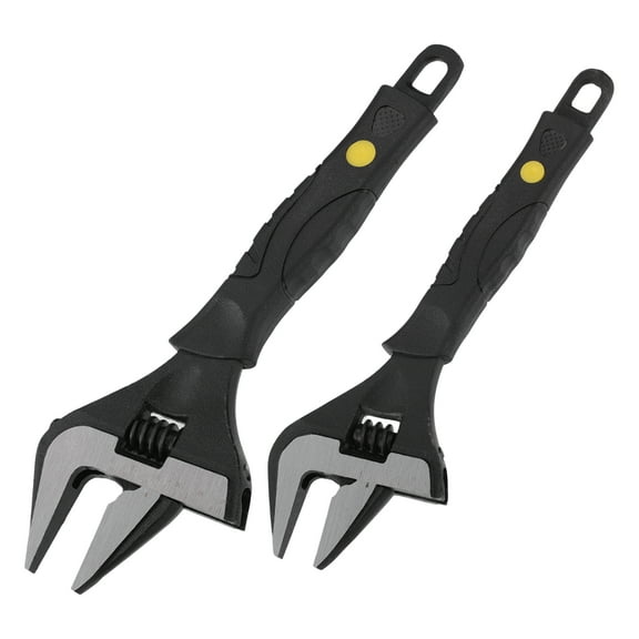 Unique Bargains Adjustable Spanner Wide Opening Wrench Automotive Tool Set 8" and 10" Size Max Jaw Width 36mm and 50mm