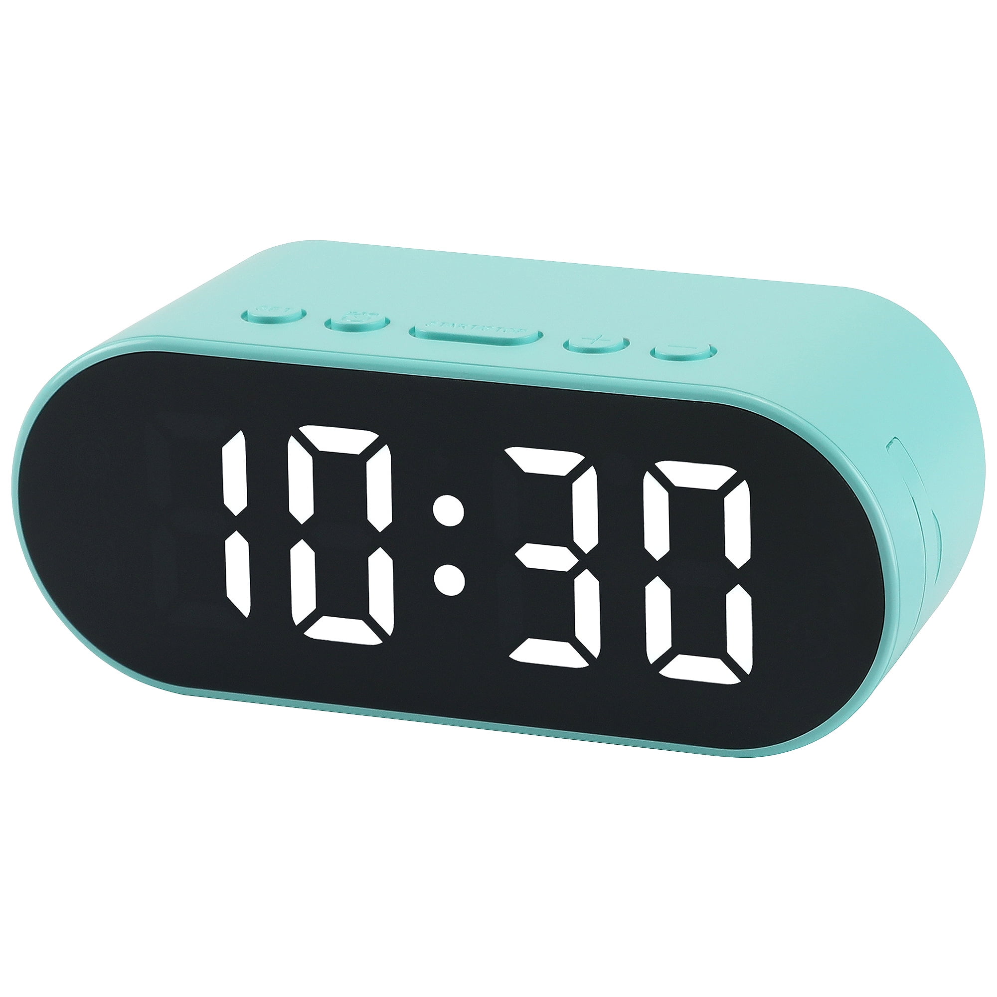 Unique Bargains Adjustable Volume Compact Digital Alarm Clock Green 4.1"L x 1.6"W x 1.6"H