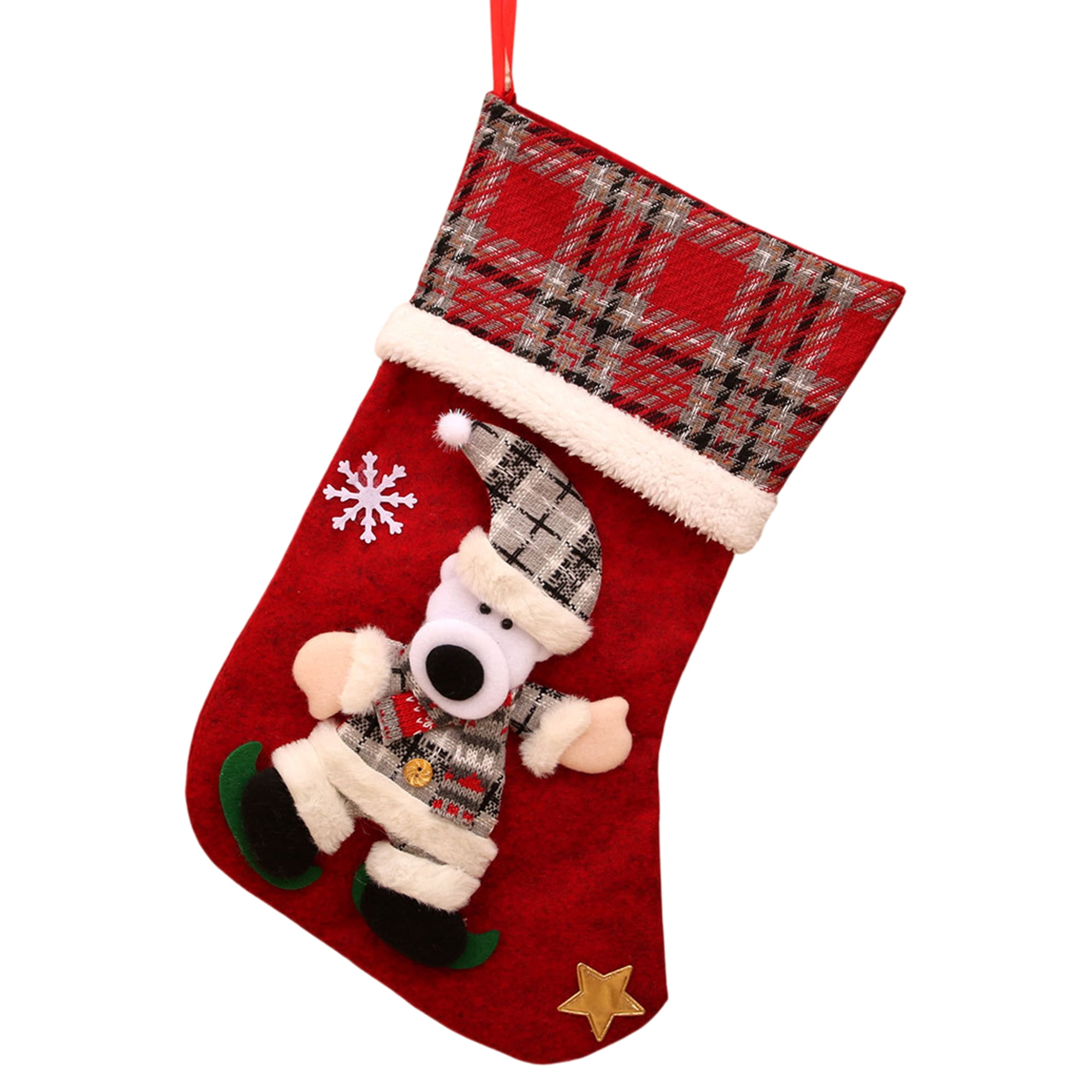 Unique Bargains Adorable Mascot Christmas Stockings Cozy Winter Living Accents Bear 16"