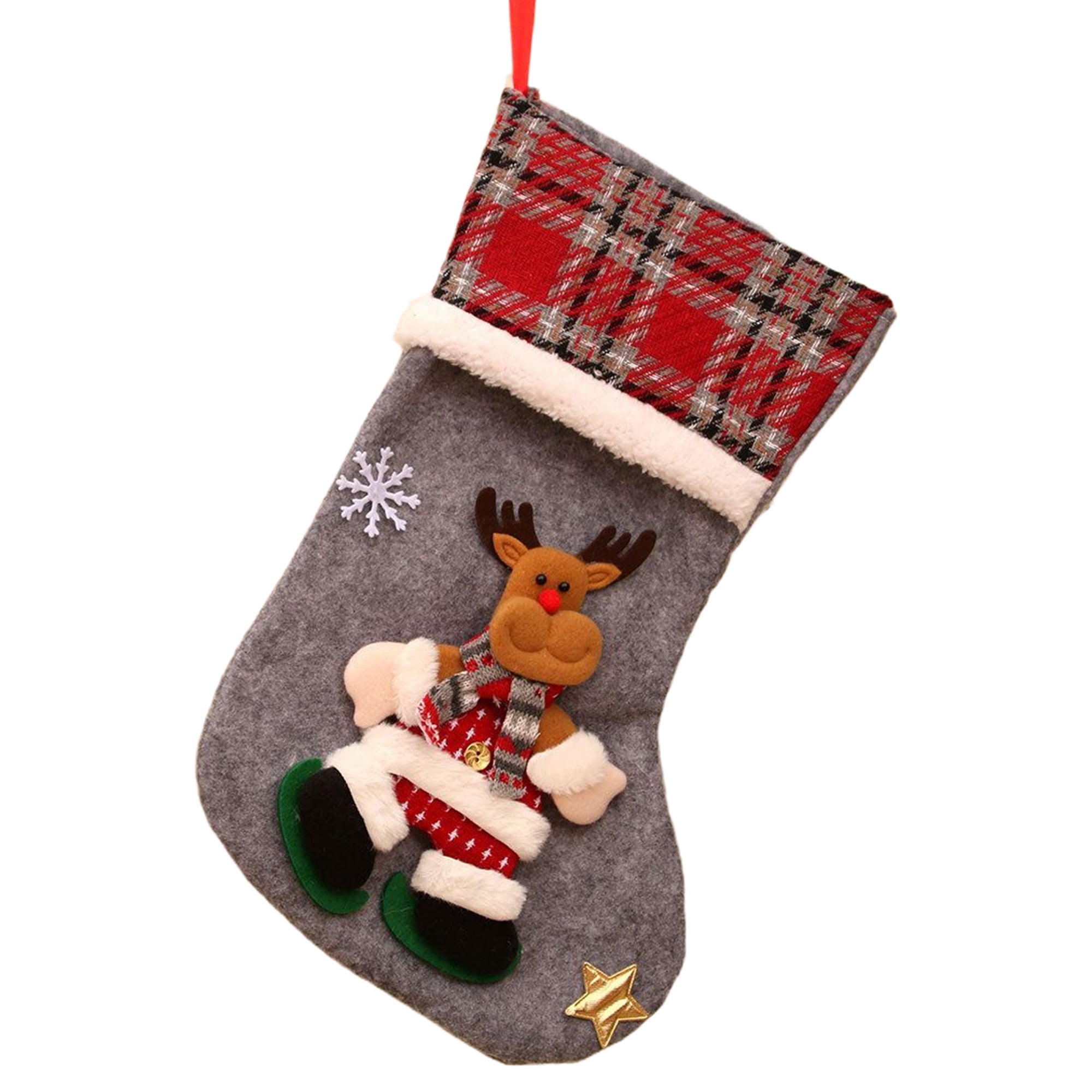 Unique Bargains Adorable Mascot Christmas Stockings Cozy Winter Living Accents Deer 16"