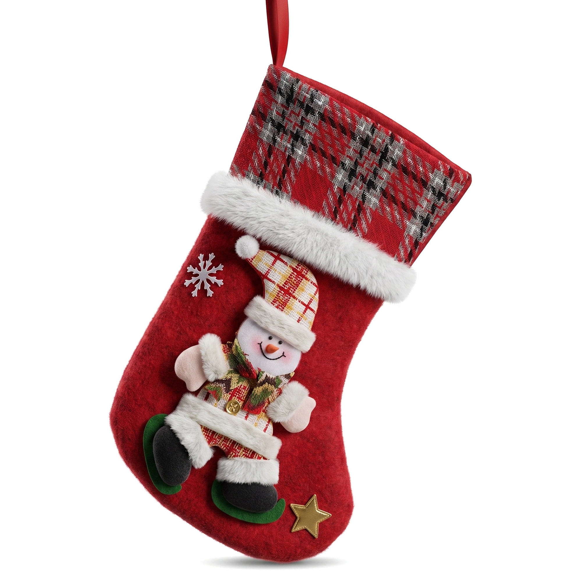 Unique Bargains Adorable Mascot Christmas Stockings Cozy Winter Living Accents Snowman 16"