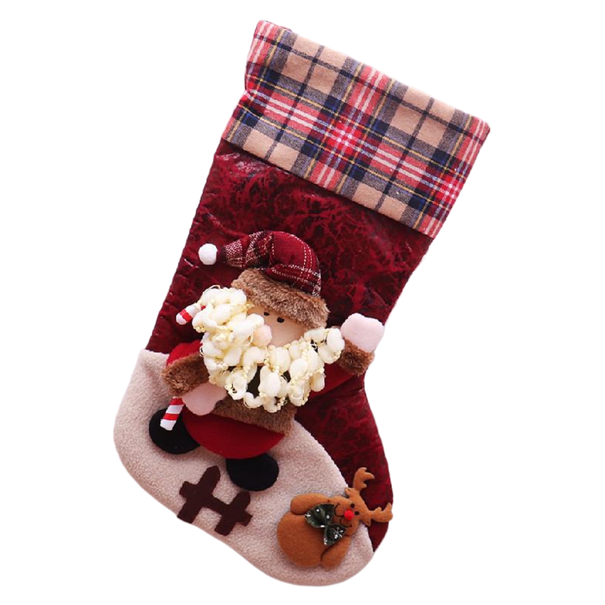 Unique Bargains Adorable Mascot Christmas Stockings Winter Living Accents Red Old Man 18"