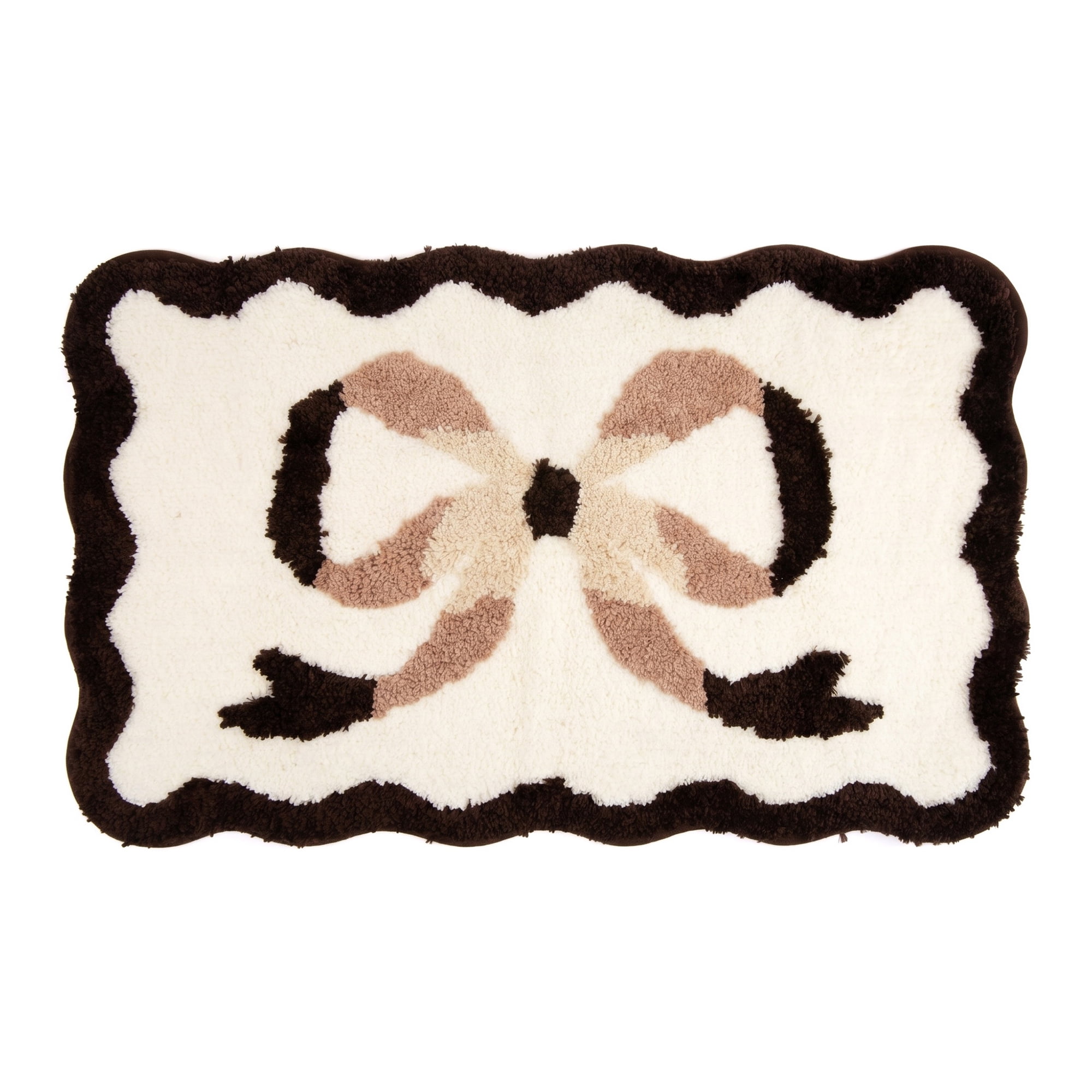 Unique Bargains Aesthetic Bathroom Rug Soft Absorbent Non Slip Bath Mat Brown 32" x 20"