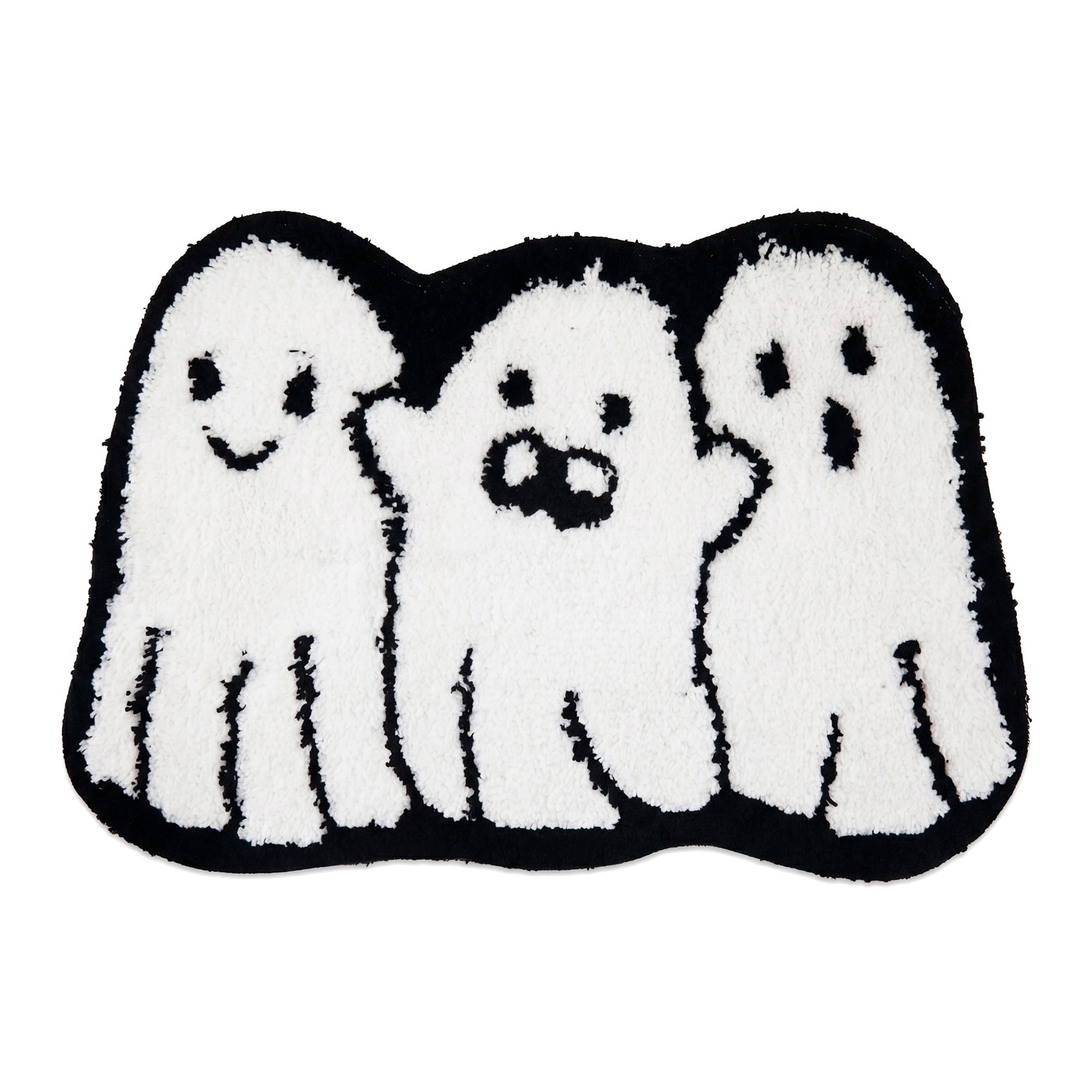 Unique Bargains Aesthetic Bathroom Ultra Soft Absorbent Shaggy Bath Mat White 24" x 16"