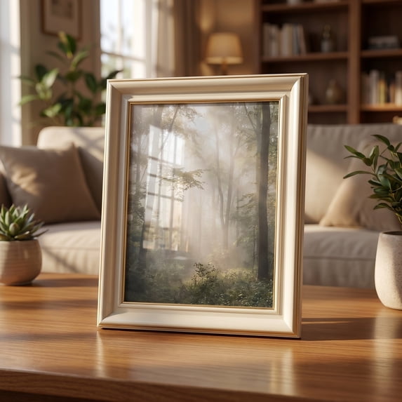 Unique Bargains Aesthetic Ins Wood Photo Frame White 8" x 10"