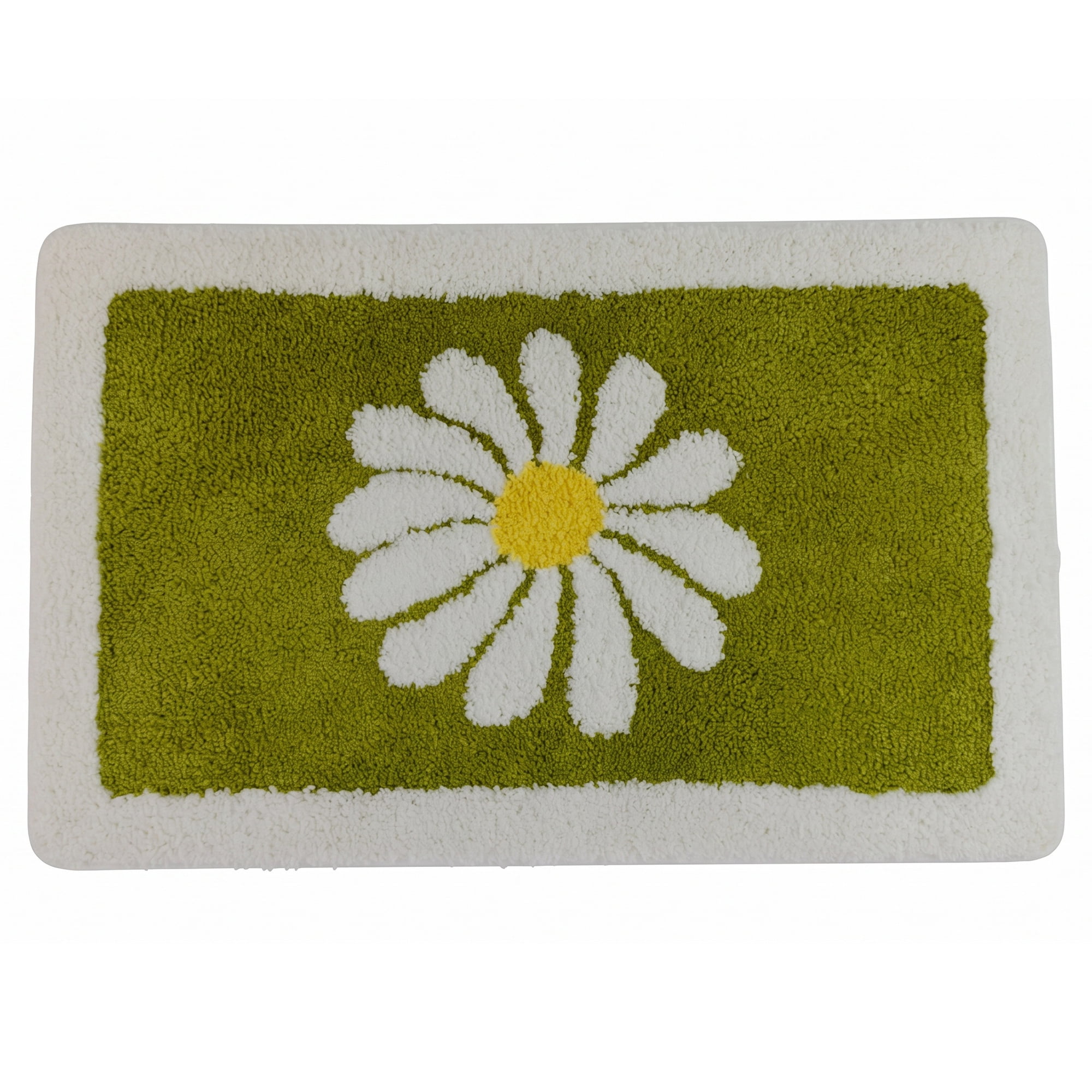 Unique Bargains Aesthetic Non Slip Ultra Soft Absorbent Shaggy Bath Mat Green 32" x 20"