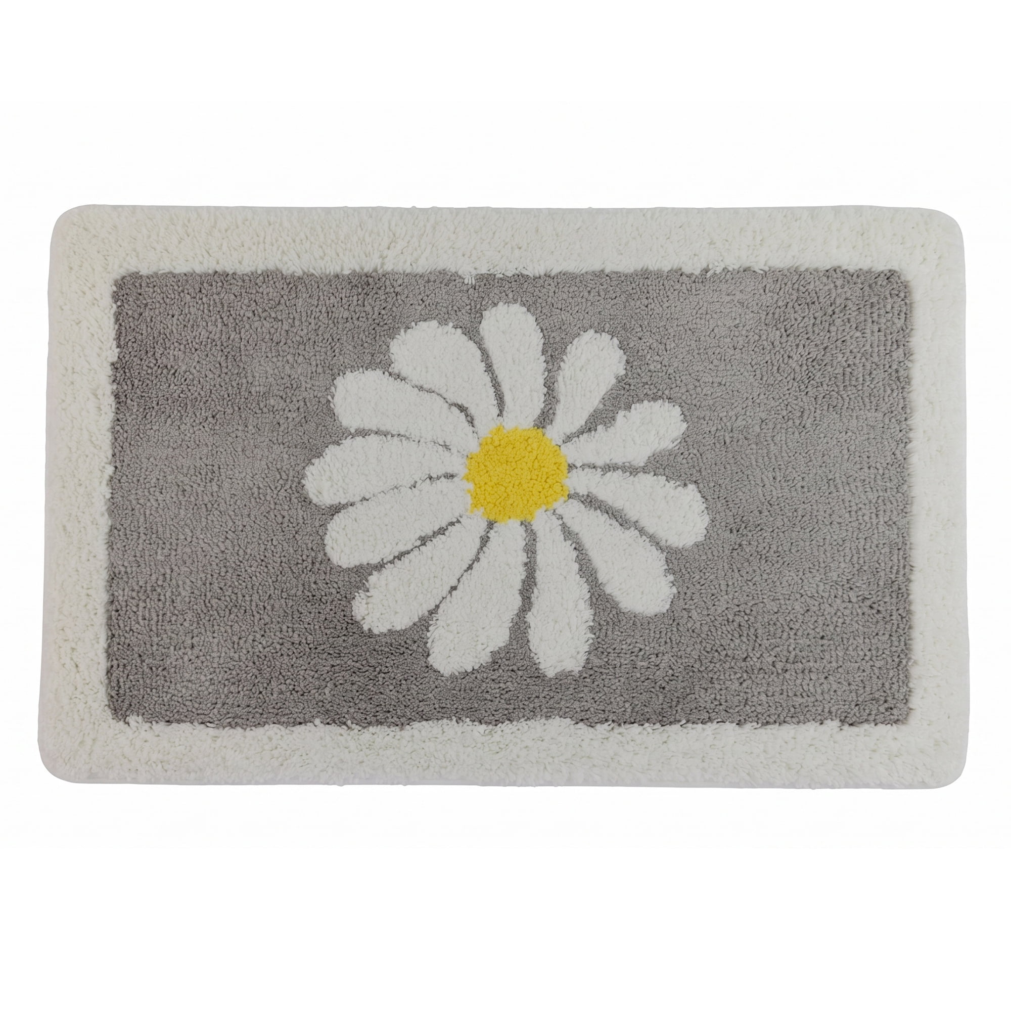 Unique Bargains Aesthetic Non Slip Ultra Soft Absorbent Shaggy Bath Mat Grey 32" x 20"