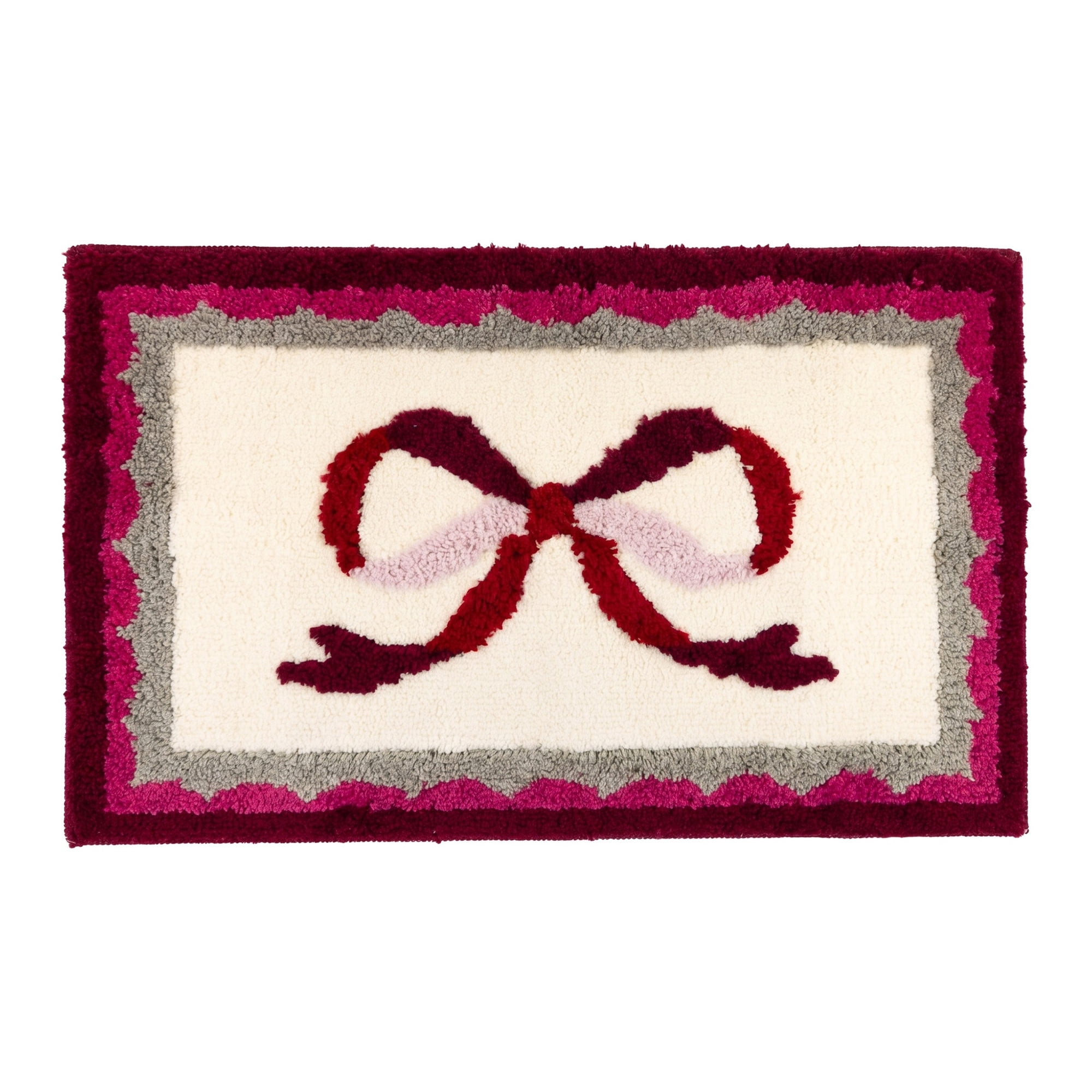 Unique Bargains Aesthetic Printed Ultra Soft Absorbent Shaggy Bath Mat Red 32" x 20"